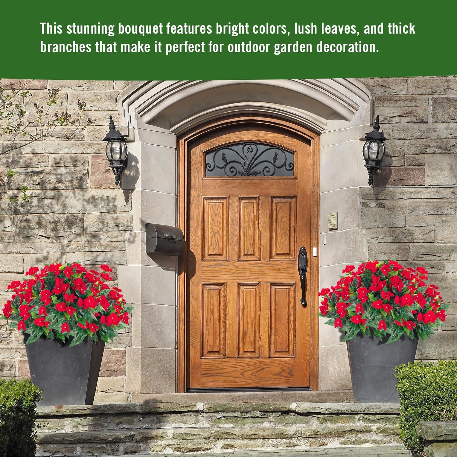 Ramo Artificial de Impatiens Uqueeten 2 Unidades Rojo 39.88 cm