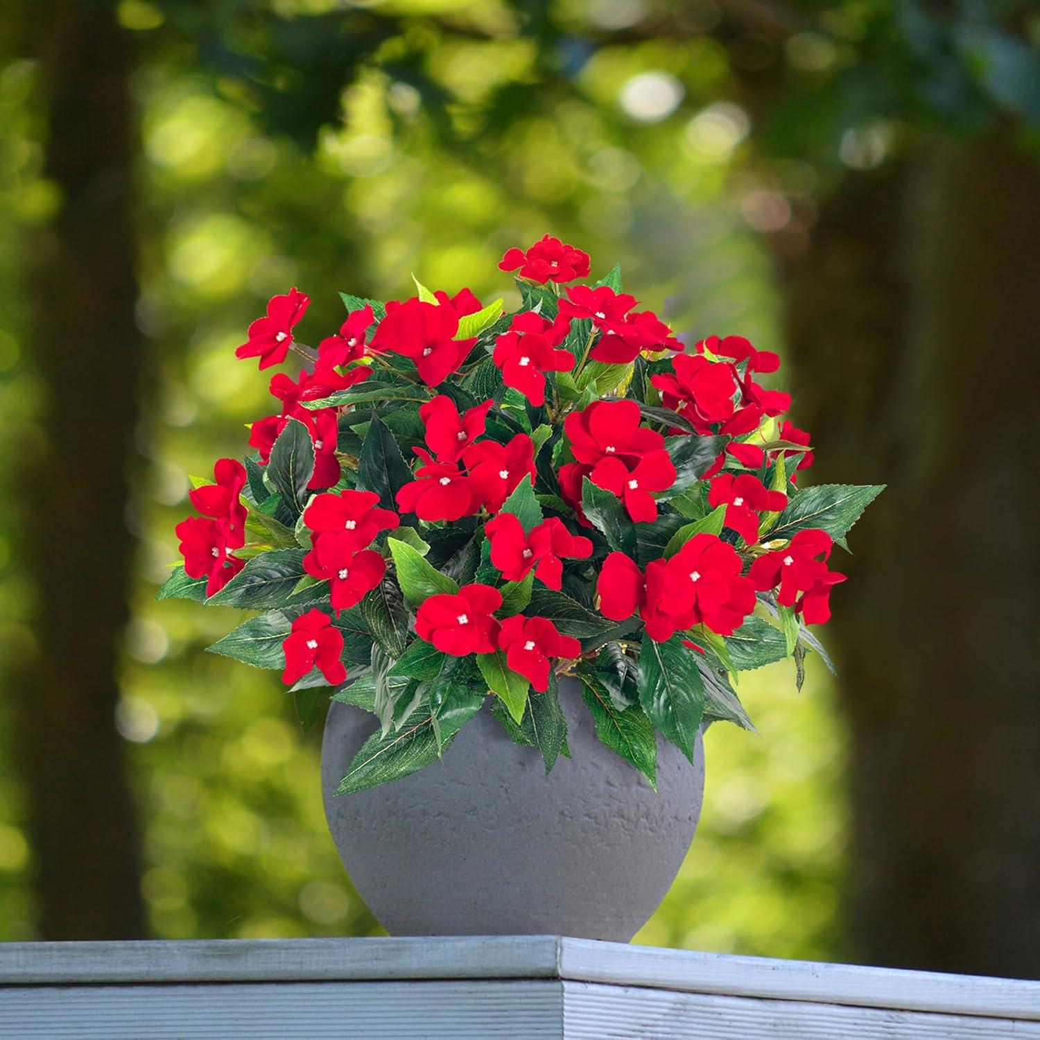 Ramo Artificial de Impatiens Uqueeten 2 Unidades Rojo 39.88 cm