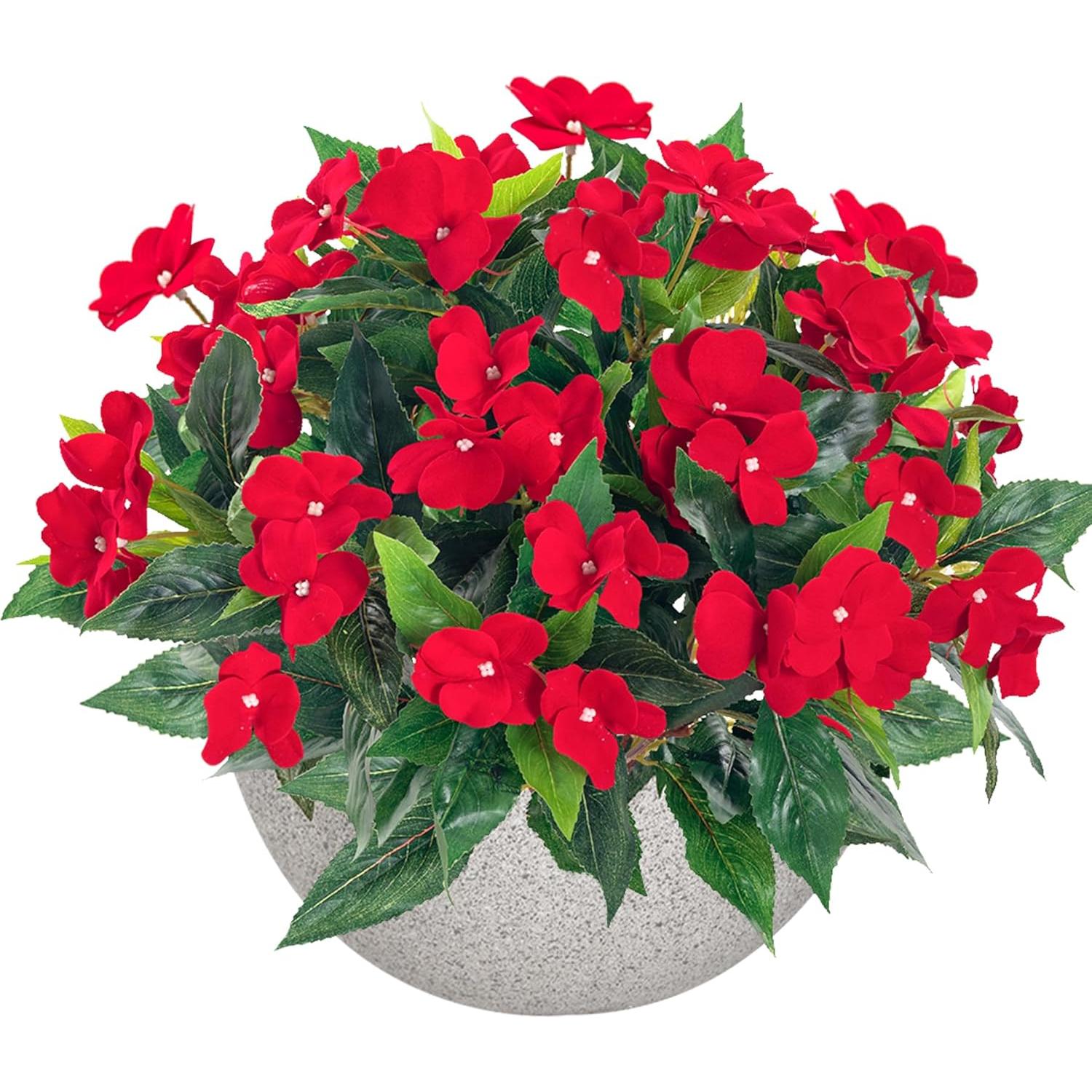 Ramo Artificial de Impatiens Uqueeten 2 Unidades Rojo 39.88 cm