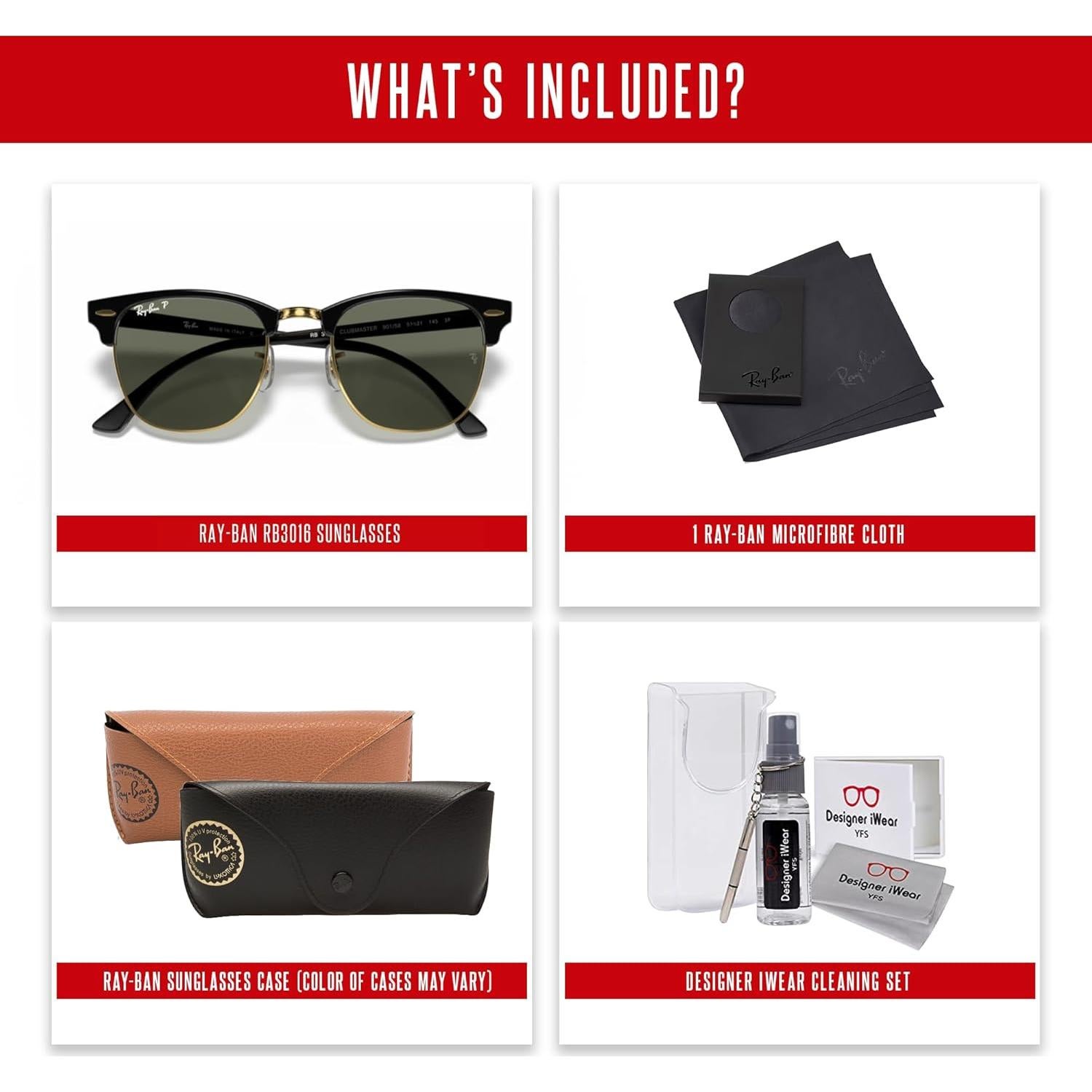 Gafas de sol Ray-Ban Clubmaster RB3016 + Kit de cuidado