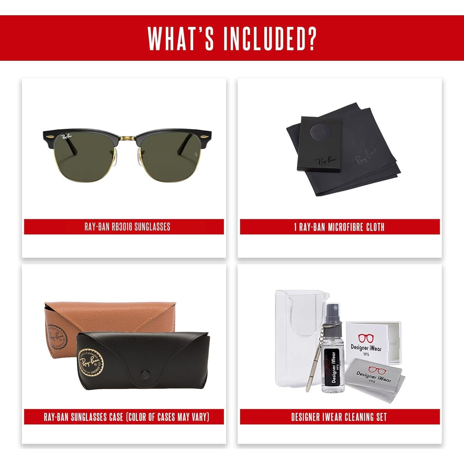 Gafas de sol Ray-Ban Clubmaster RB3016 + Kit de cuidado