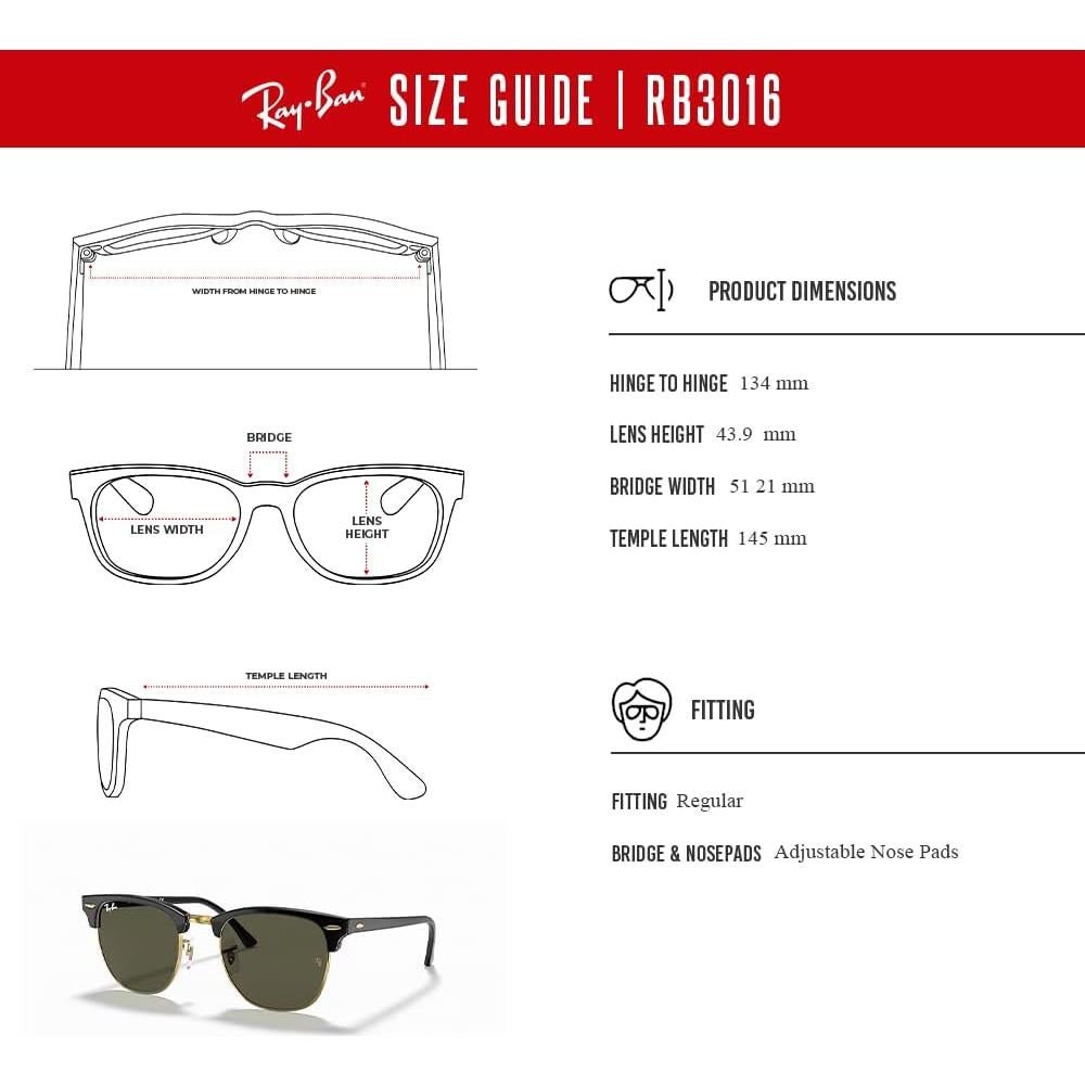 Gafas de sol Ray-Ban Clubmaster RB3016 + Kit de cuidado