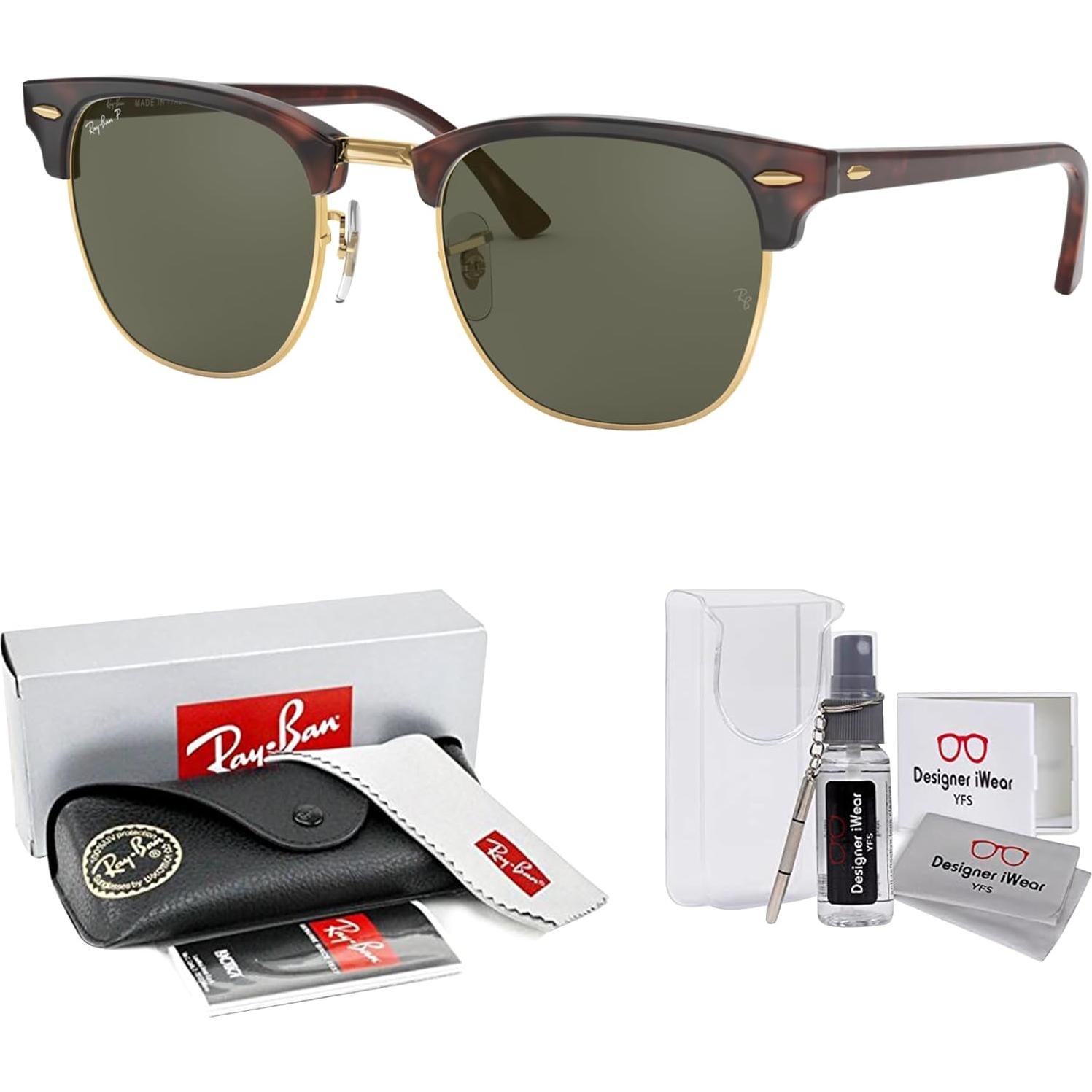 Gafas de sol Ray-Ban Clubmaster RB3016 con kit de cuidado