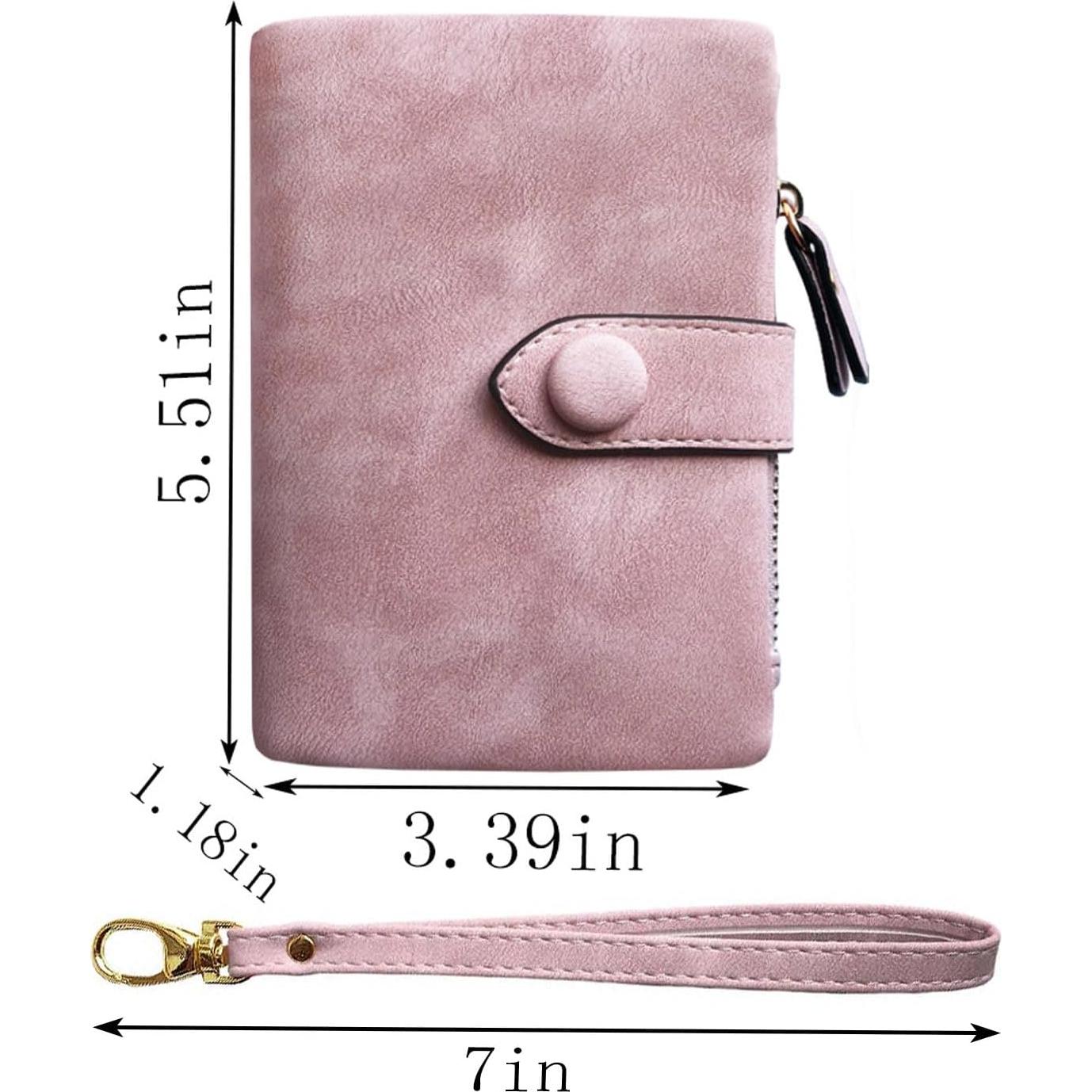 Cartera Bifold PofeeXIO Rosa con RFID y 16 ranuras