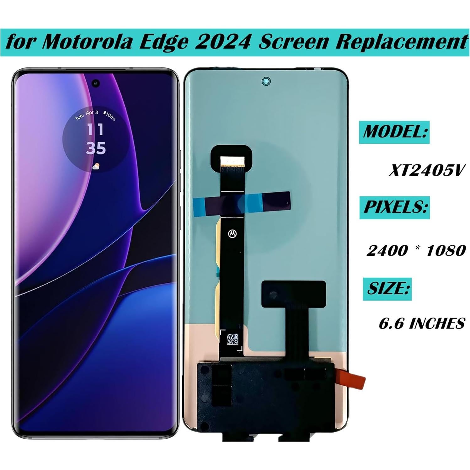 Reemplazo de Pantalla LCD Negra Motorola Edge 2024 XT2405