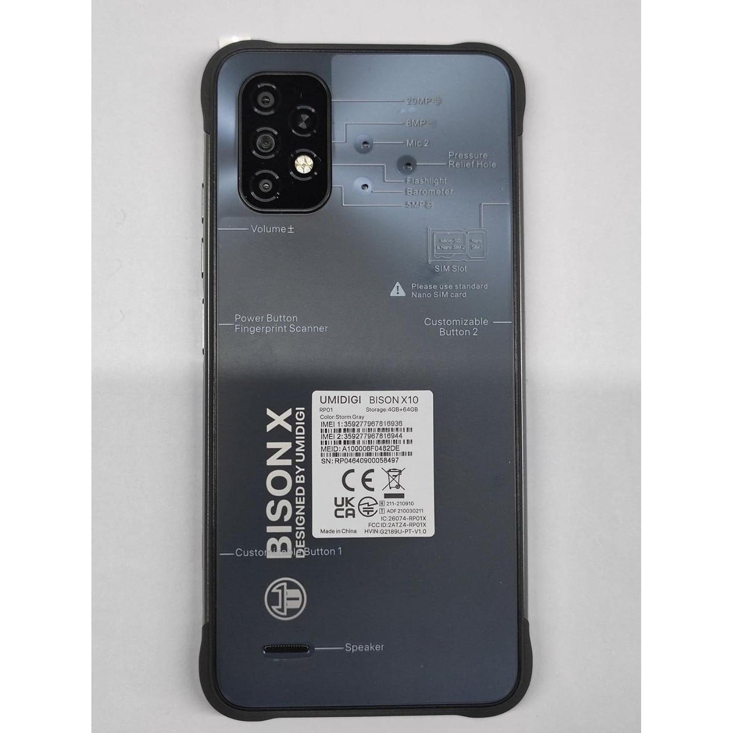 Smartphone Rugged UMIDIGI Bison X10 4GB RAM 64GB IP68