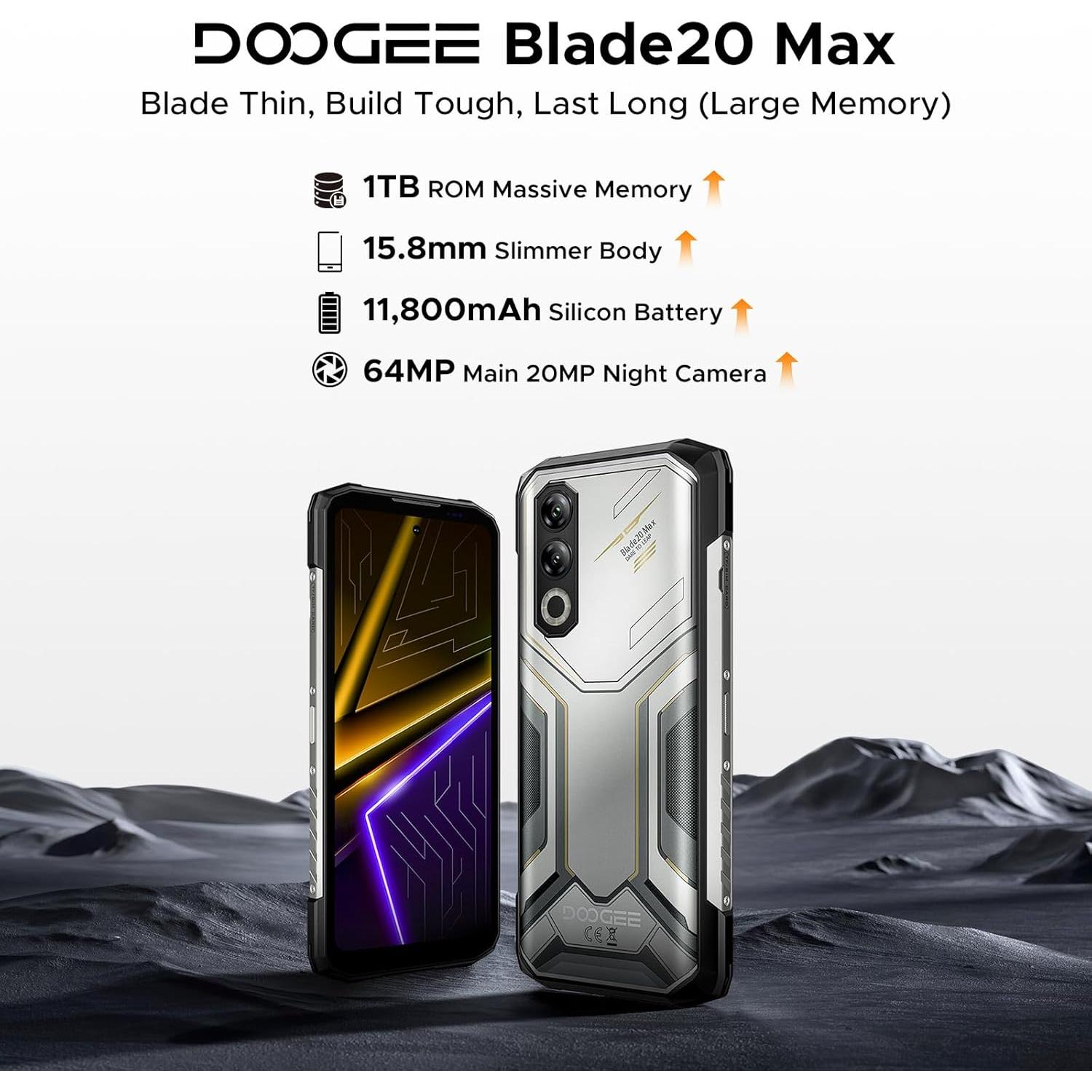 DOOGEE Blade 20 Max Smartphone Resistente 36GB+1TB 11800mAh