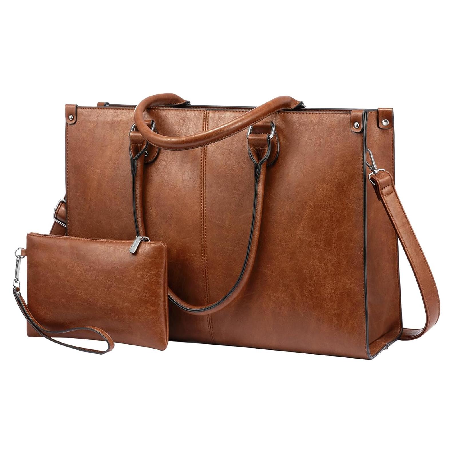 Bolsa Tote LOVEVOOK para Laptop 15.6" Marrón Oscuro