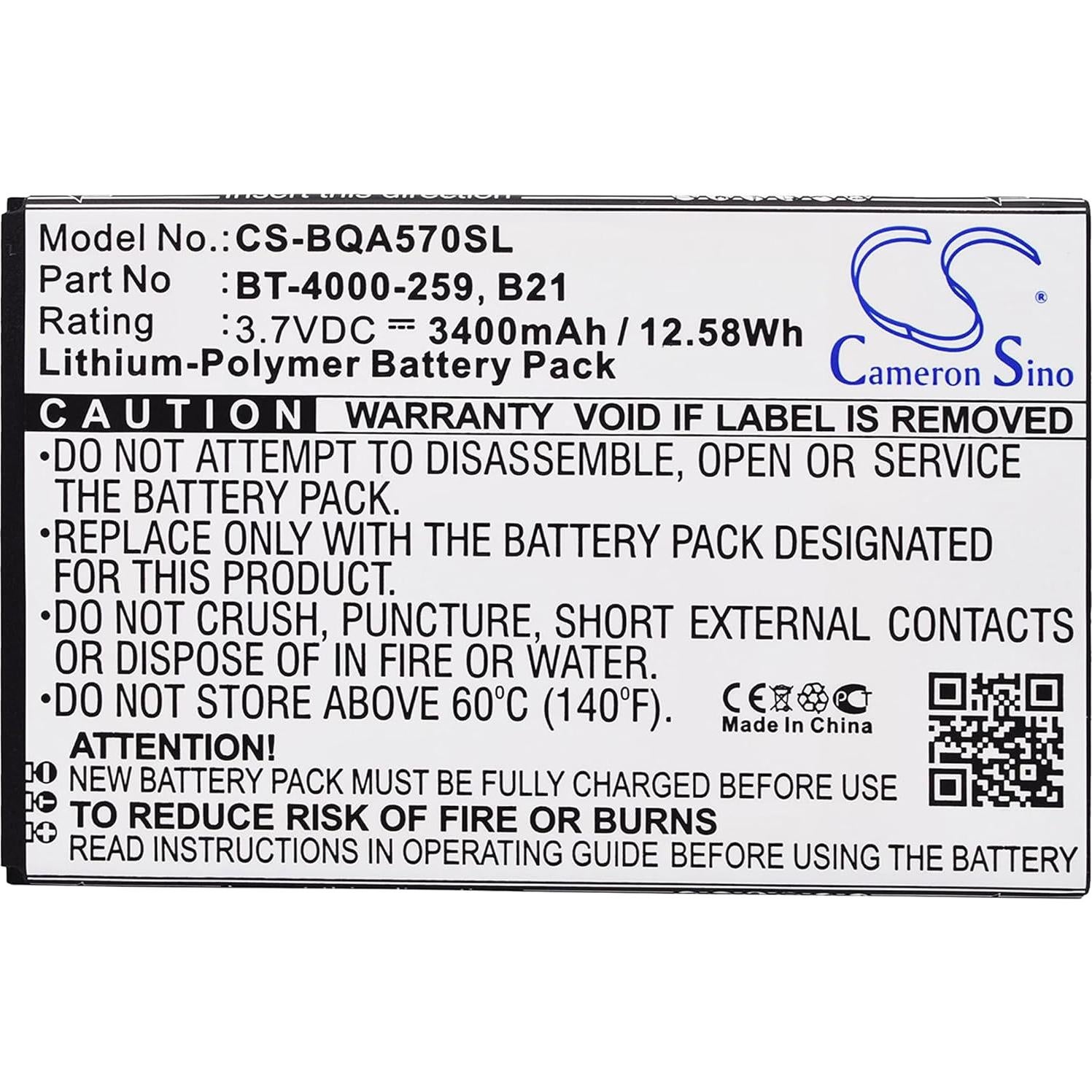 Batería Li-Polímero 3400mAh CellEdge B21 BT-4000-259