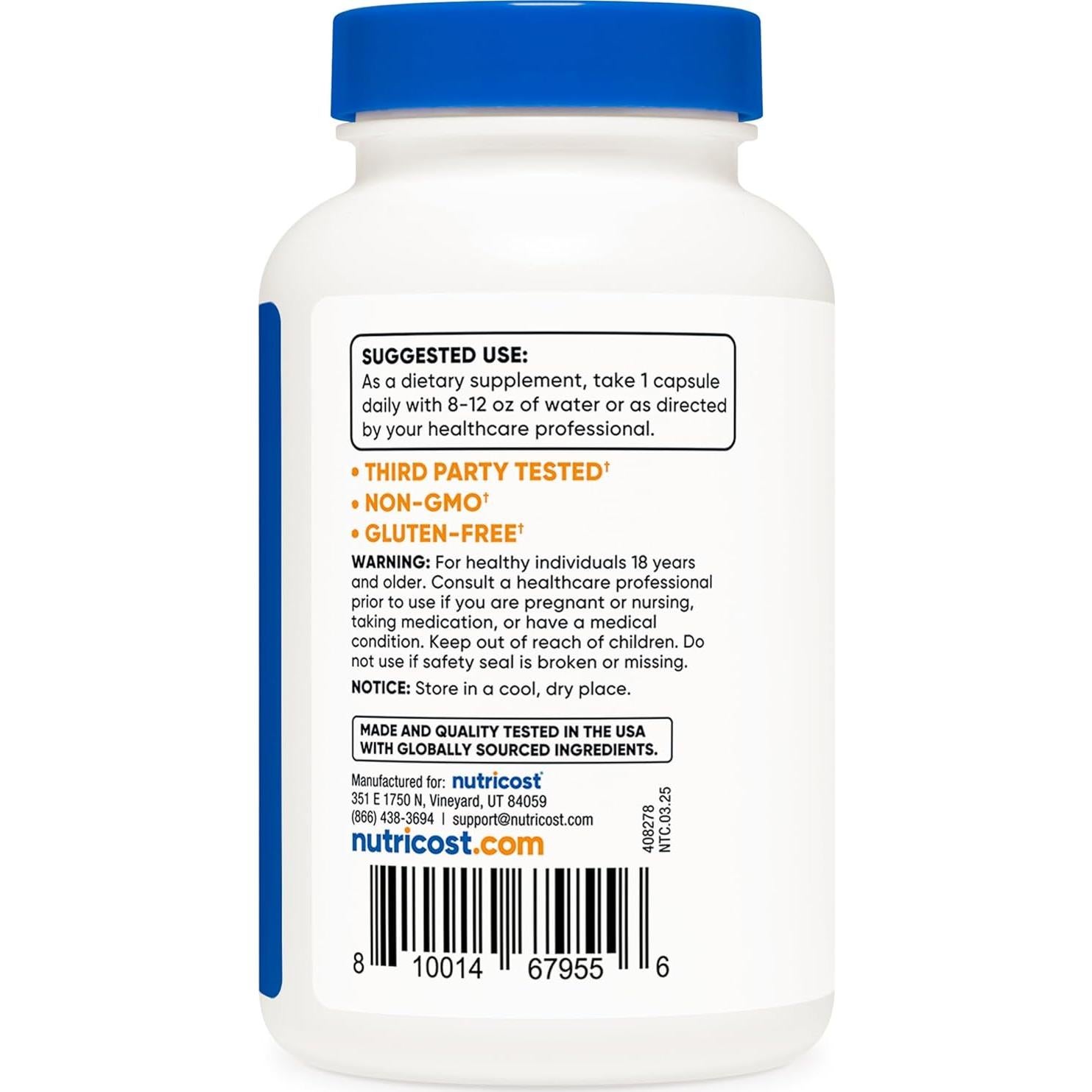 Nutricost Vitamina B6 100mg - 240 Cápsulas de Piridoxina