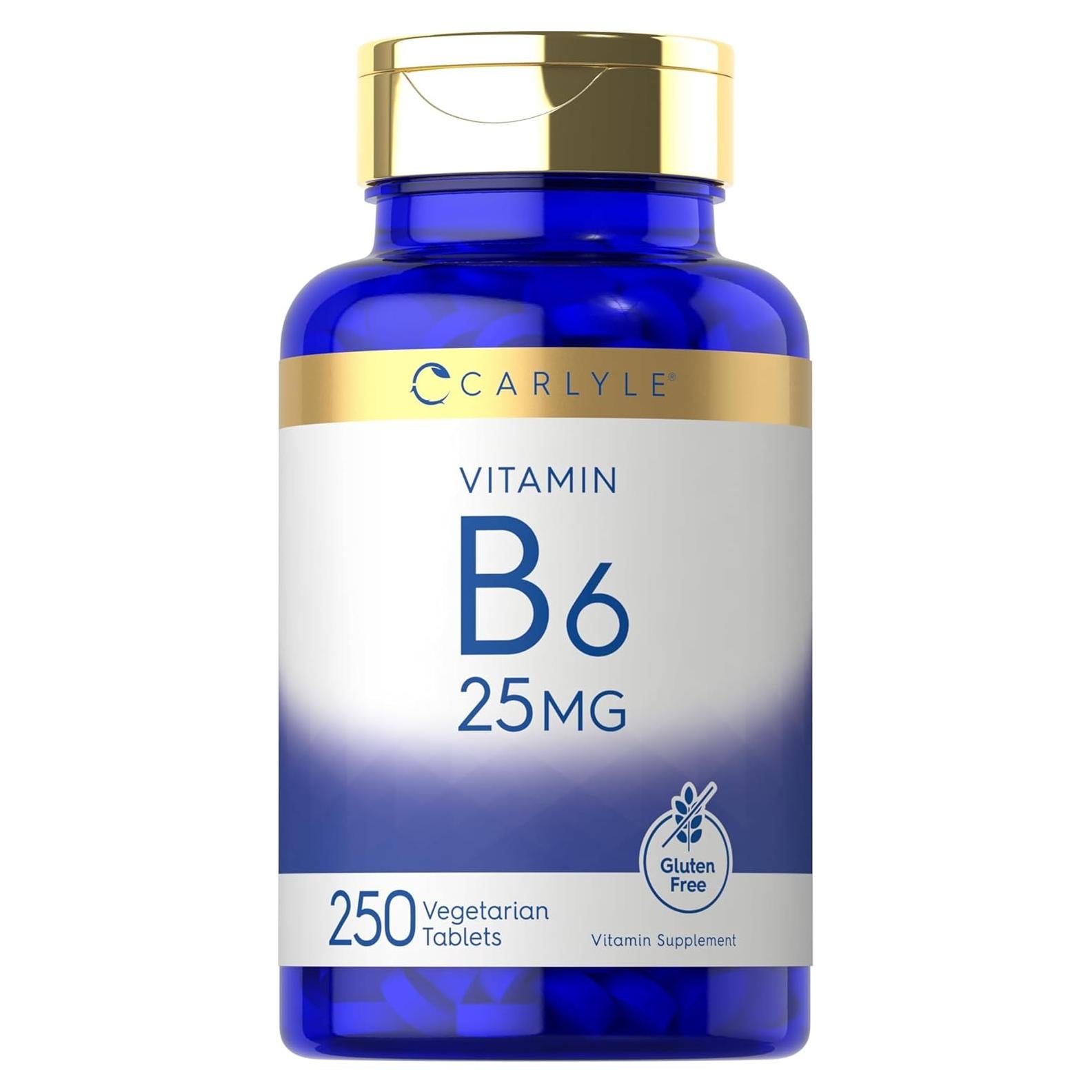 Carlyle Vitamina B6 25 mg 250 Tabletas Vegetariano Sin Gluten