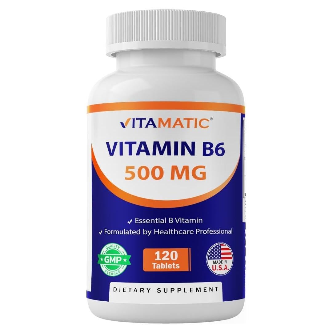Vitamatic Vitamina B6 500 mg - 120 Tabletas Vegetarianas