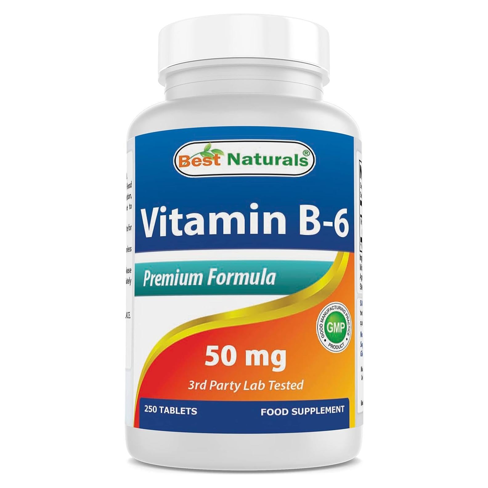 Vitamina B6 50 mg Mejores Naturales 250 Tabletas