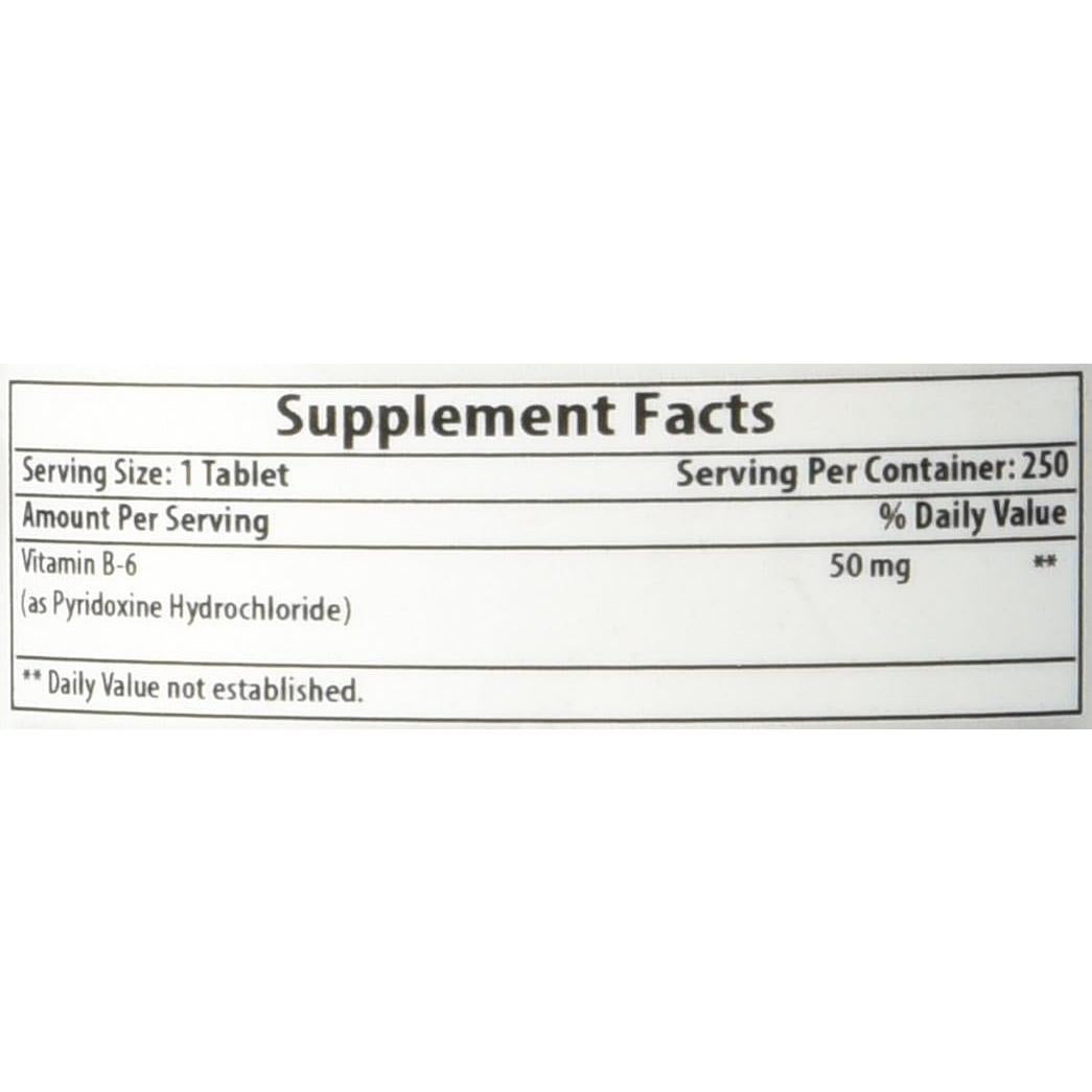 Vitamina B6 50 mg Mejores Naturales 250 Tabletas