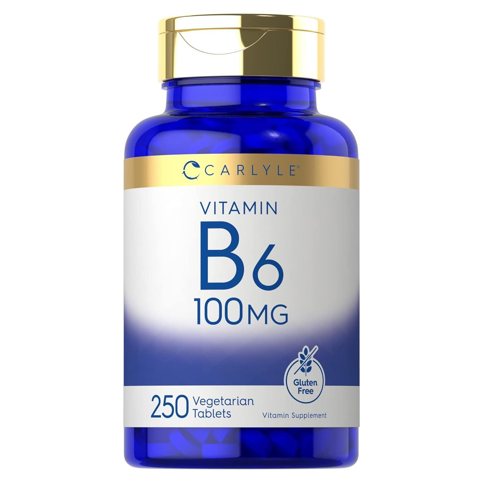 Carlyle Vitamina B6 100mg 250 Tabletas Vegetariano Sin Gluten