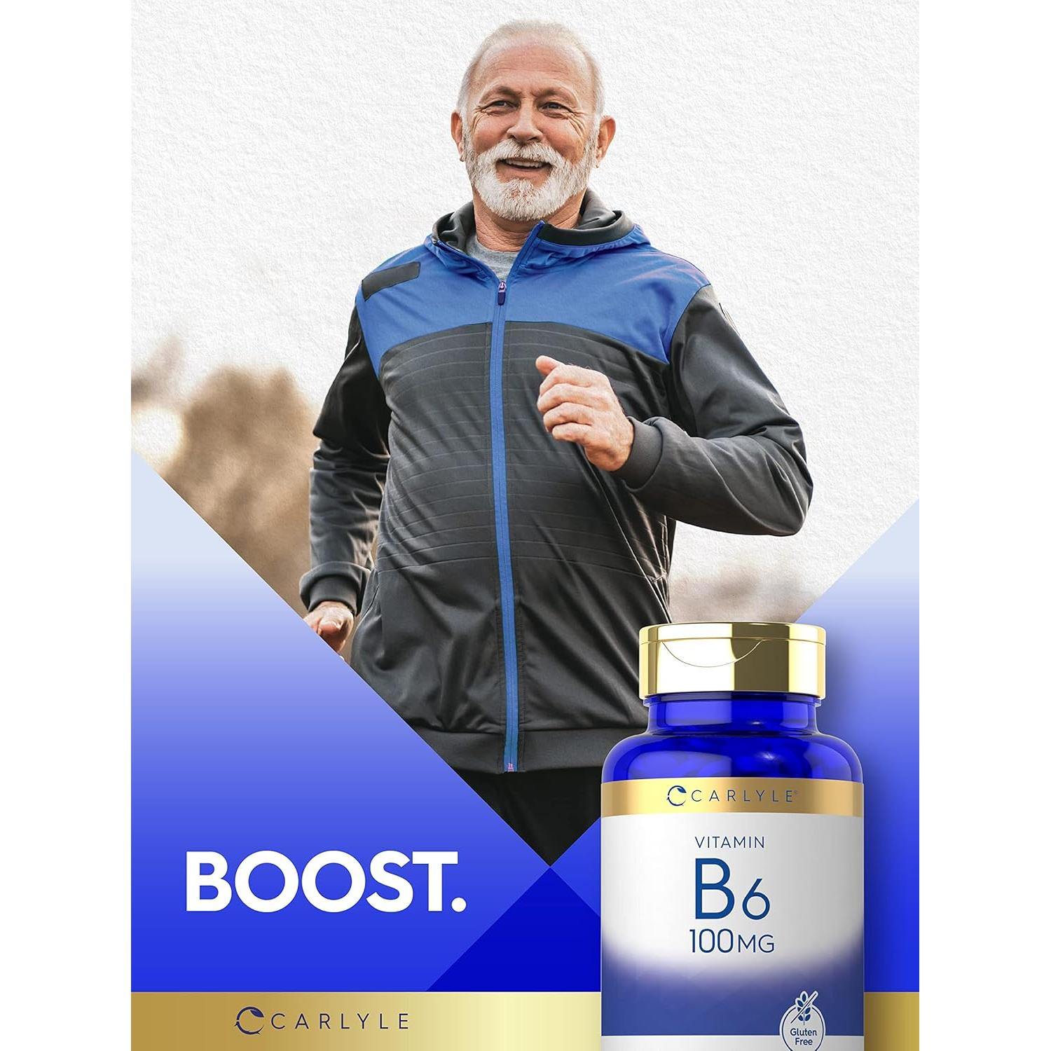 Carlyle Vitamina B6 100mg 250 Tabletas Vegetariano Sin Gluten