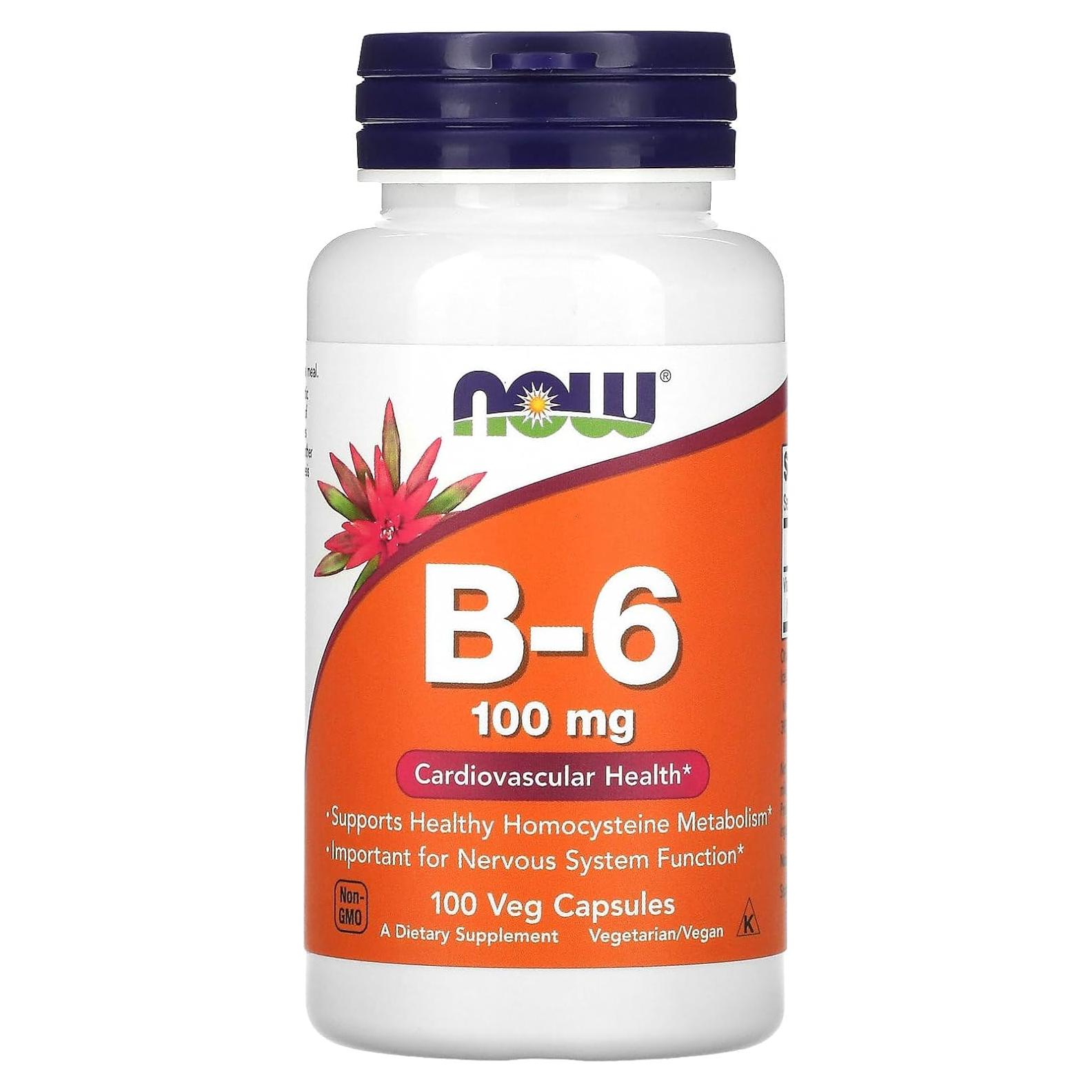 Vitamina B6 100mg 100 Cápsulas Now Foods