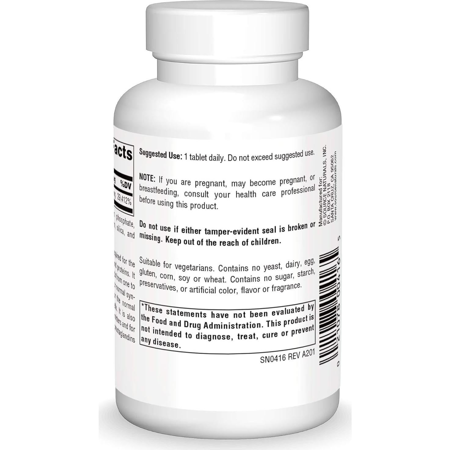 Vitamina B-6 Source Naturals 500 mg - 100 Tabletas