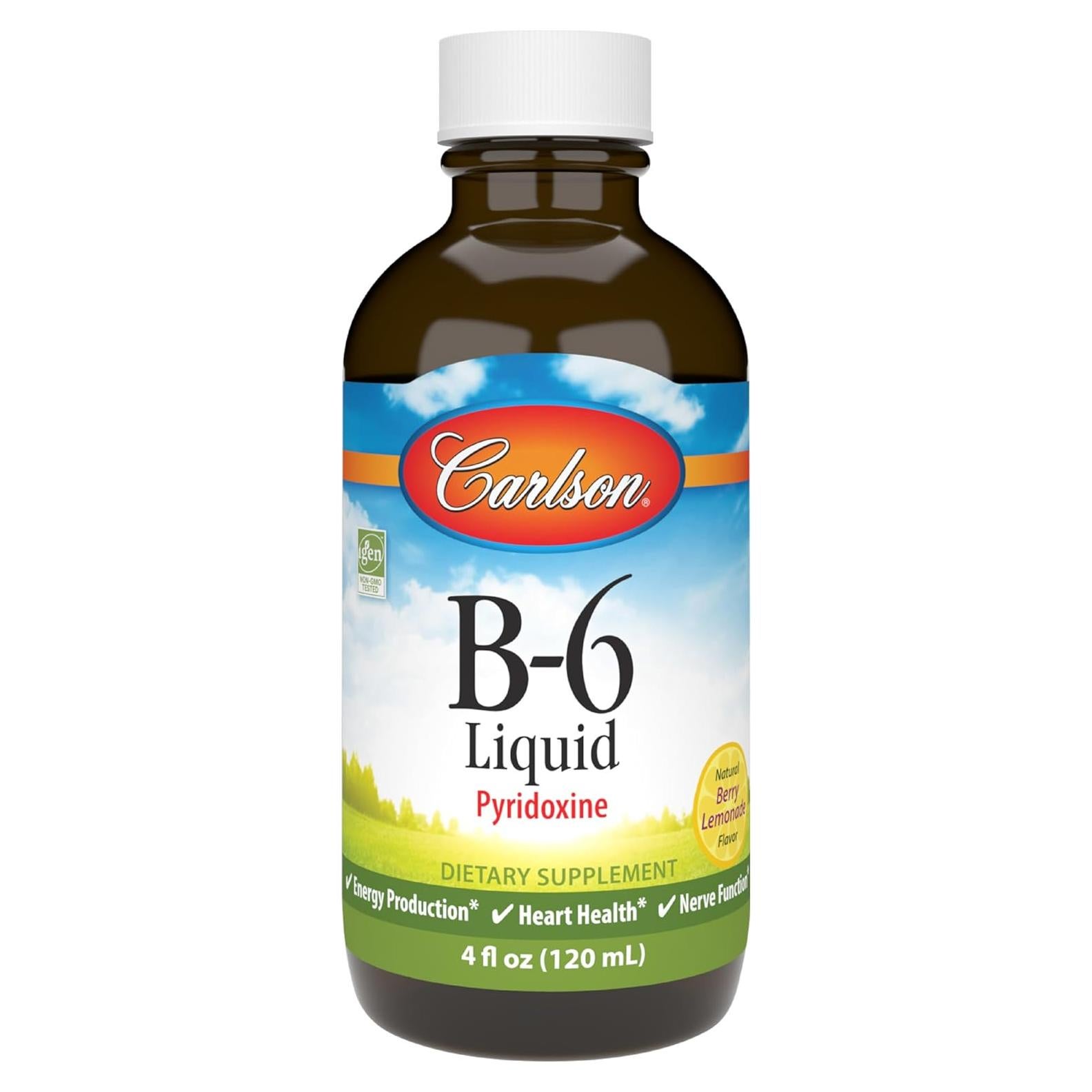 Carlson Vitamina B-6 Líquido 120 mL Sabor Limón Berry