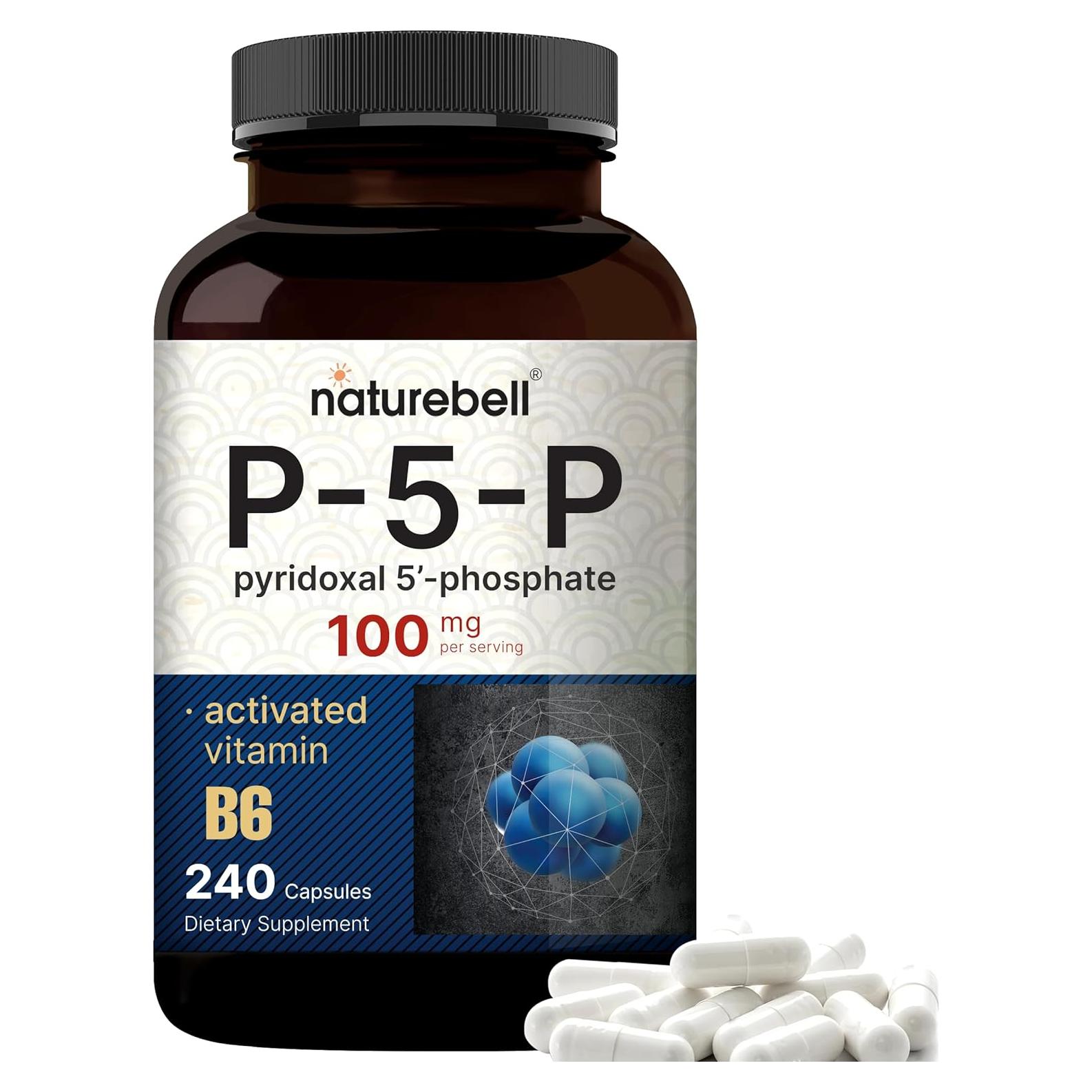 NatureBell Vitamina B6 P5P 100mg 240 Cápsulas Suplemento
