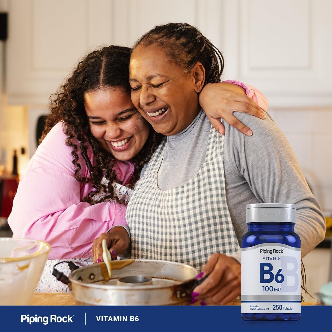 Suplemento de Vitamina B6 100mg Piping Rock | 250 Tabletas Vegetarianas