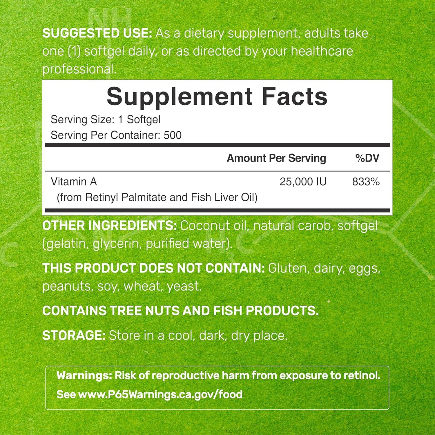 Suplemento Deal Vitamina A 25000 UI 500 Gelatinas Blandas