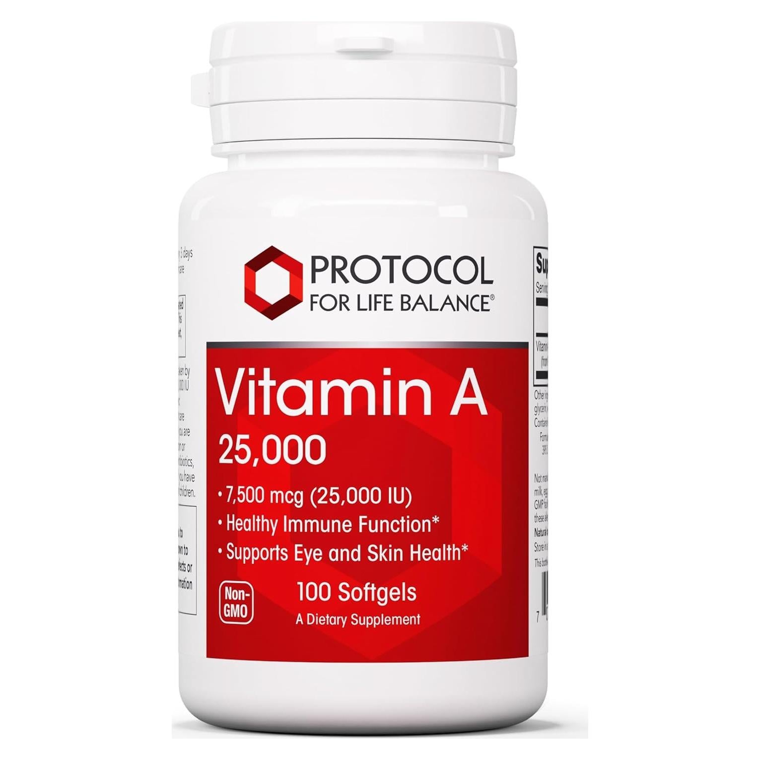Vitamina A 25,000 UI Protocolo Para el Equilibrio - 100 Softgels