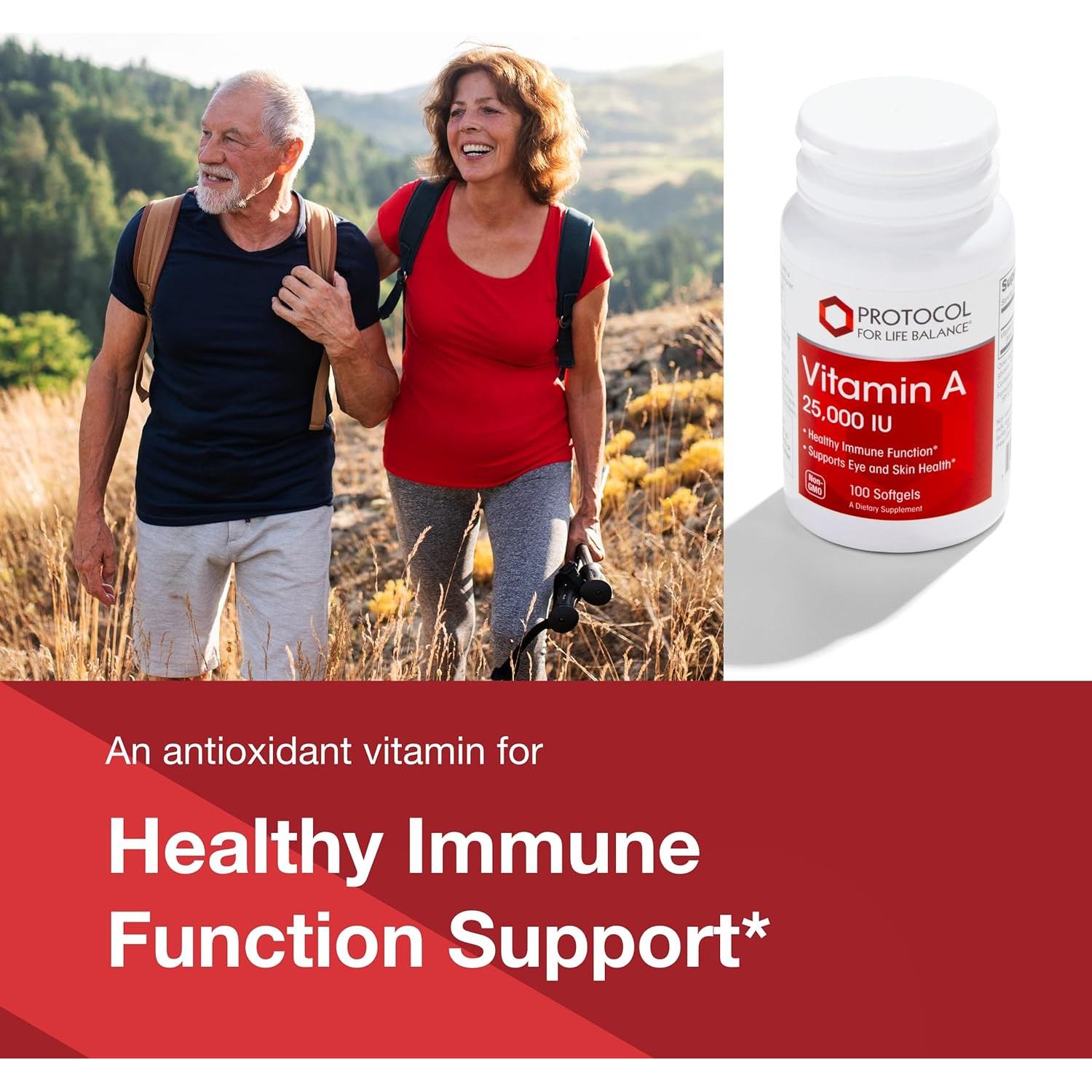 Vitamina A 25,000 UI Protocolo Para el Equilibrio - 100 Softgels