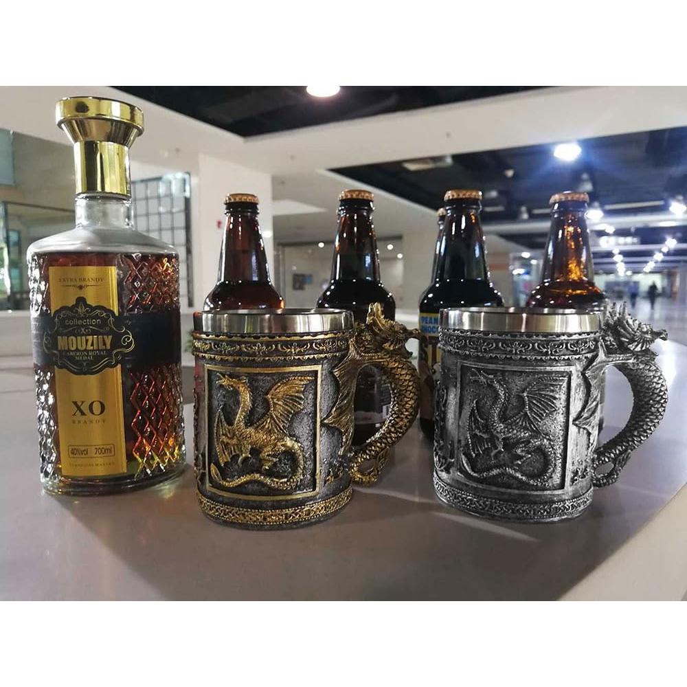 Taza Medieval Dragón Dorado CUZOKOLA 396ml para Café