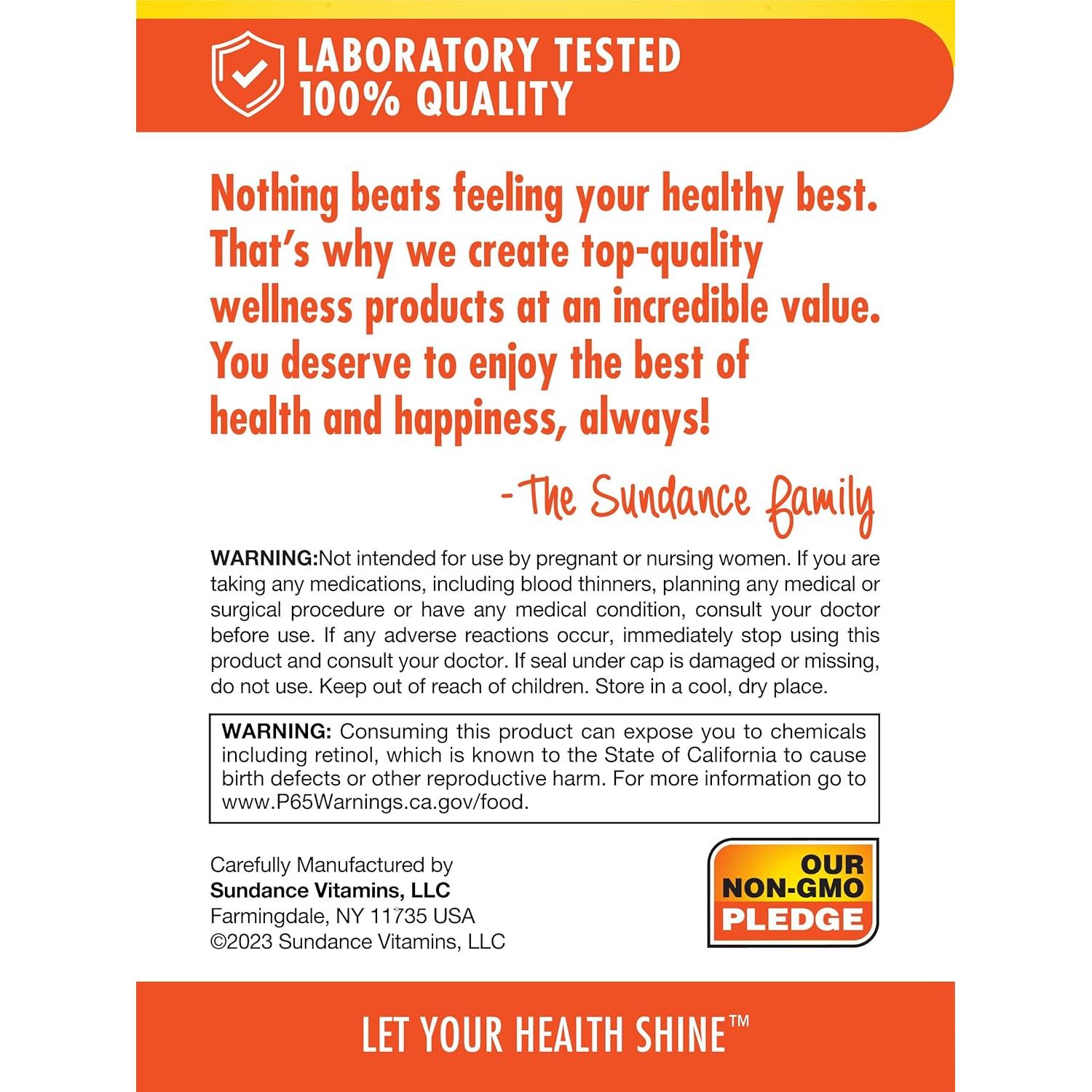 Cápsulas Blandas Vitamina A Sundance 3000 mcg 100 Unidades