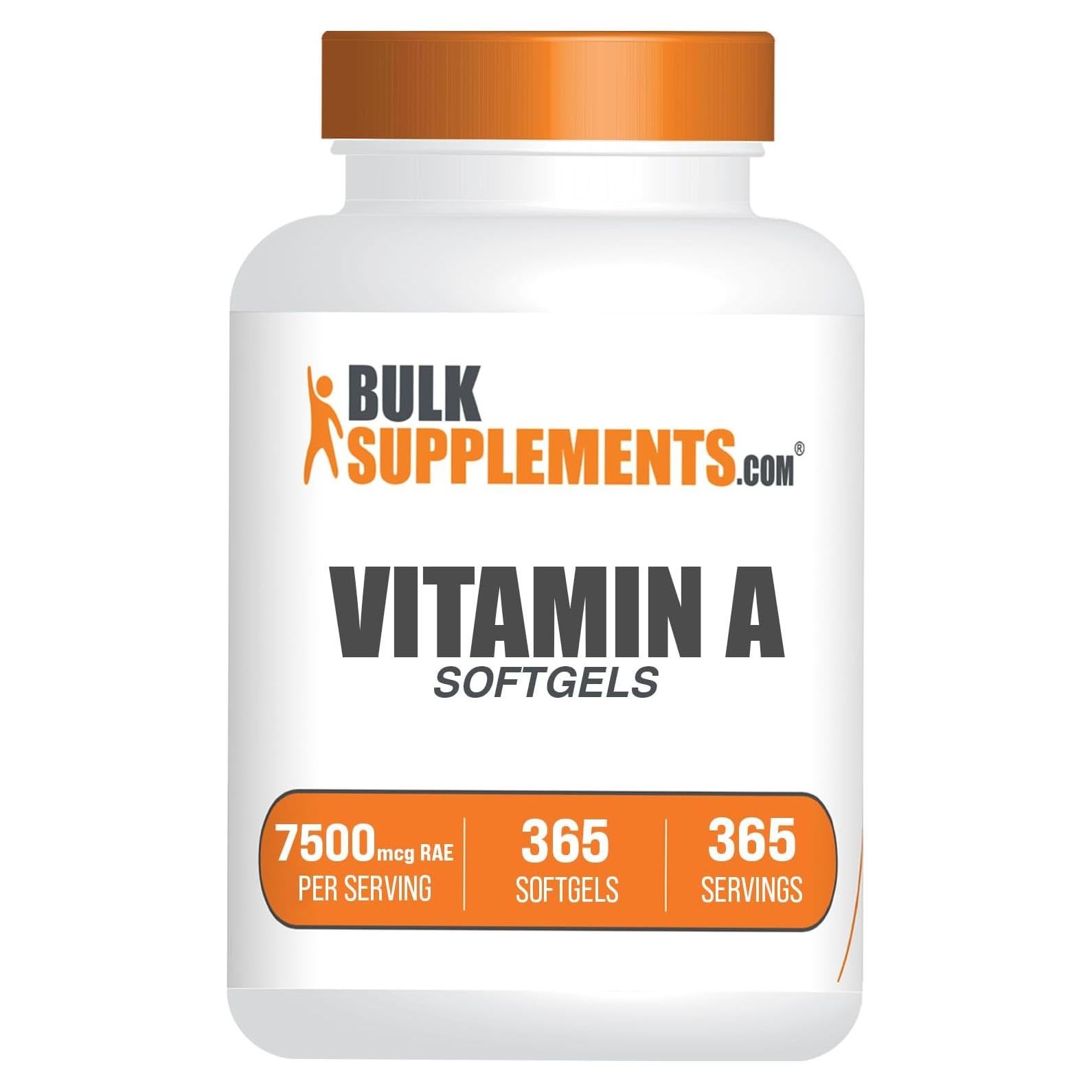 BulkSupplements Vitamina A 25000 UI Softgels 365 Unidades