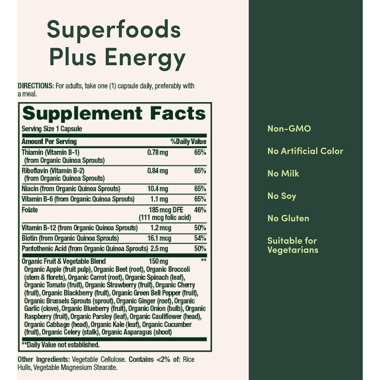 Suplemento Energía Celular Nature's Bounty 30 Cápsulas