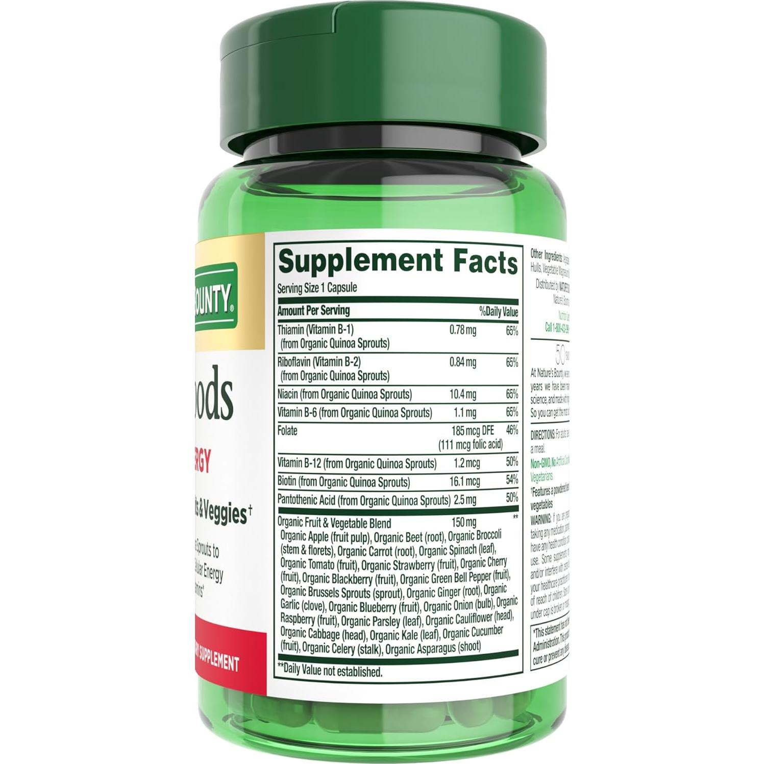 Suplemento Energía Celular Nature's Bounty 30 Cápsulas