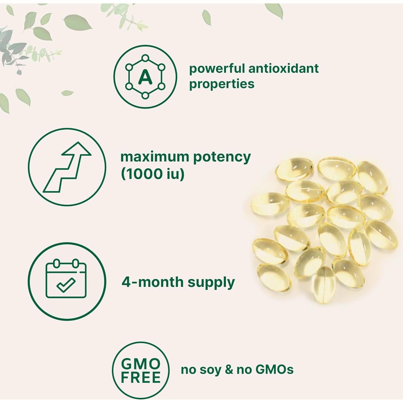 Suplemento de Vitamina E 1000UI Micro Ingredients 240 Softgels