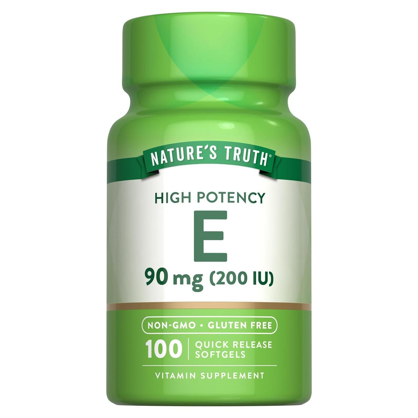 Suplemento de Vitamina E Nature's Truth 200 UI 100 Gelatinas Blandas