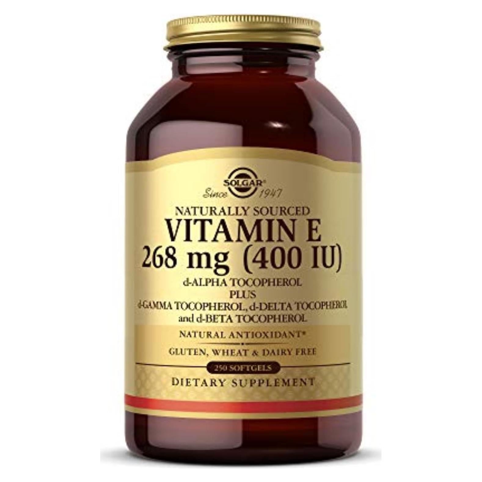Vitamina E Solgar 268 mg 250 Gelatinas Blandas Antioxidante