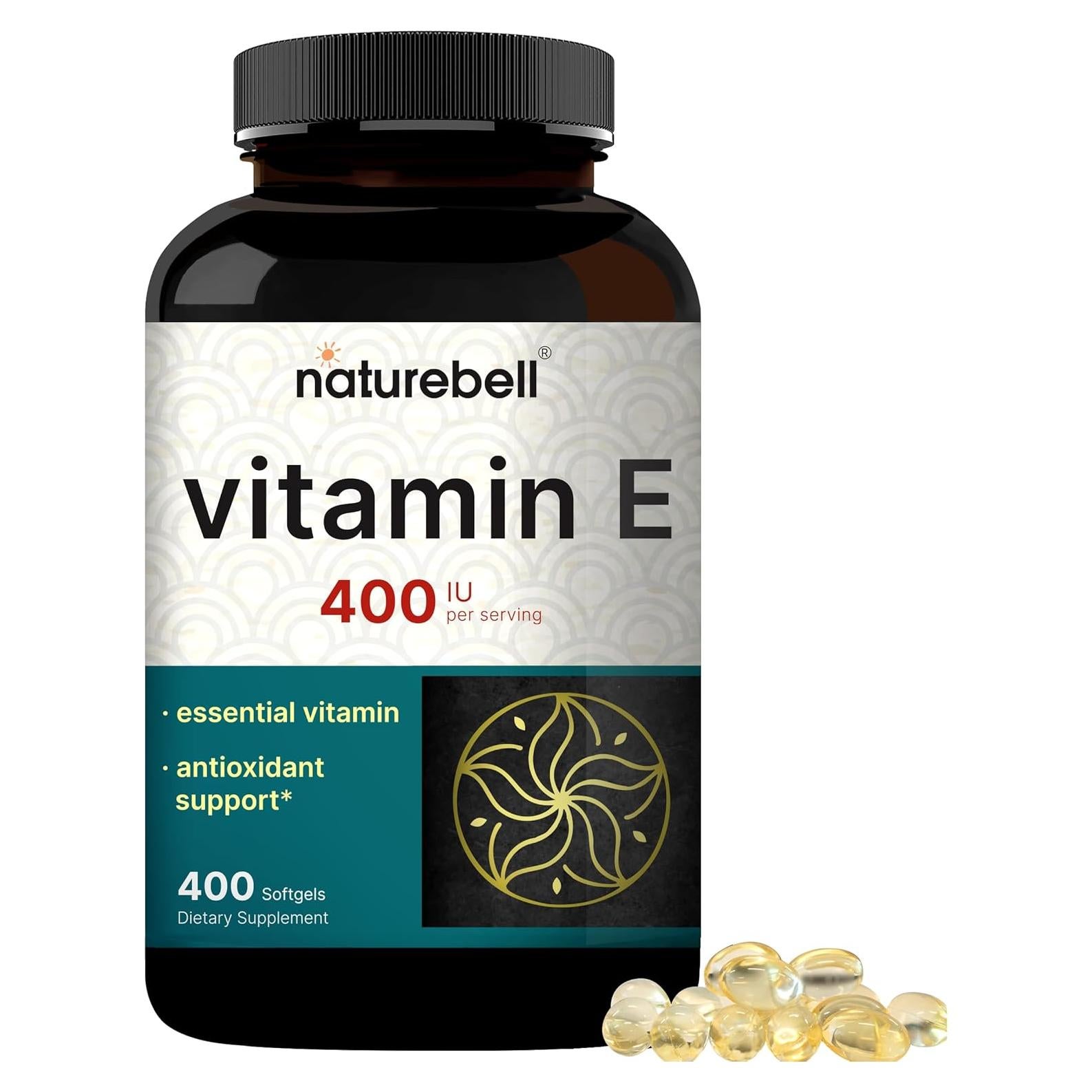NatureBell Aceite de Vitamina E 400iu 400 Cápsulas Antioxidantes