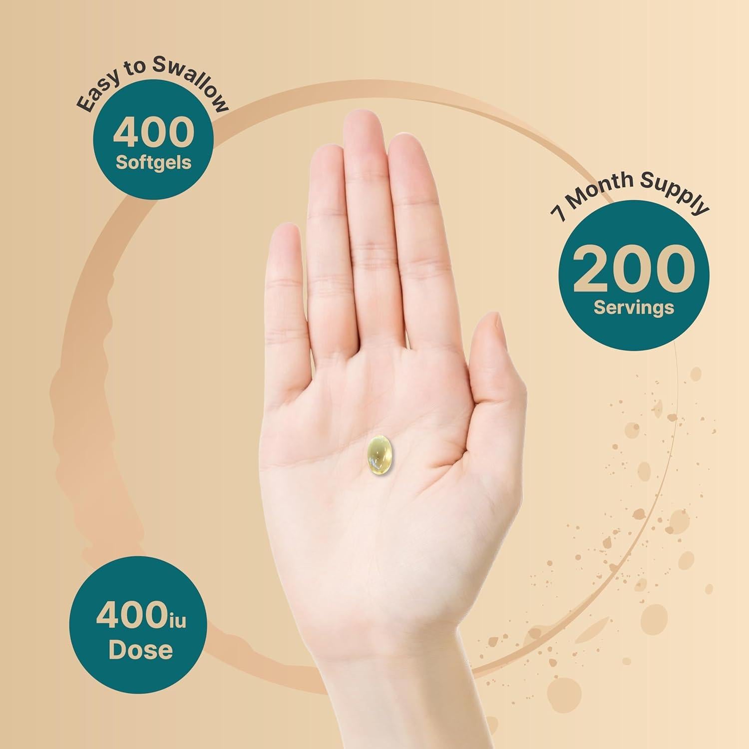 NatureBell Aceite de Vitamina E 400iu 400 Cápsulas Antioxidantes