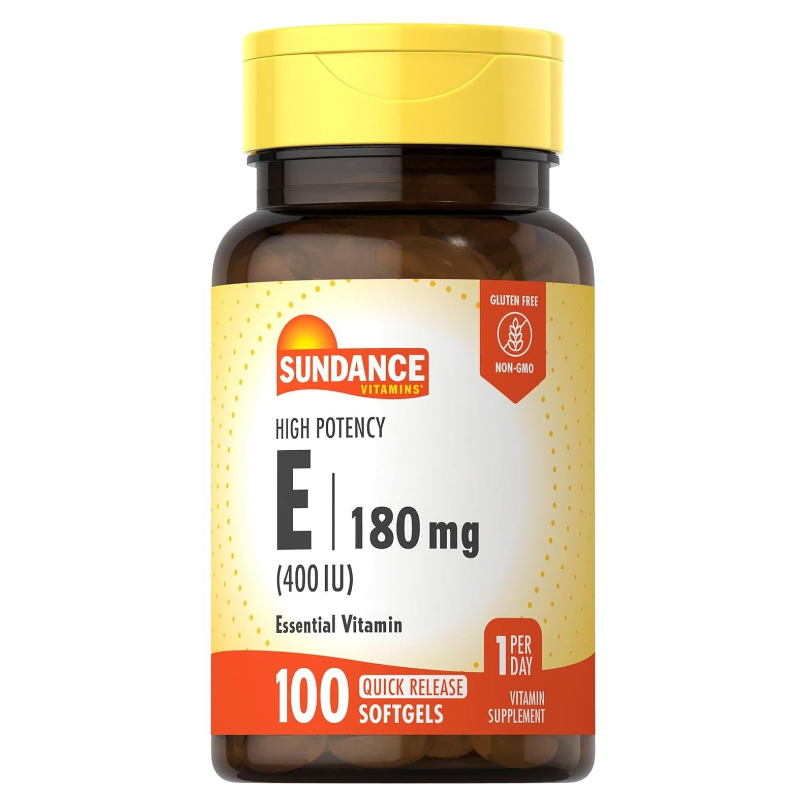 Vitamina E 180 mg Sundance - 100 Cápsulas Blandas Rápidas