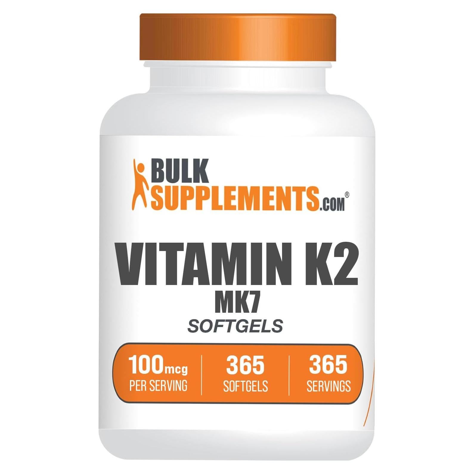 Gelatinas Blandas de Vitamina K2 MK7 BulkSupplements 365 Unidades