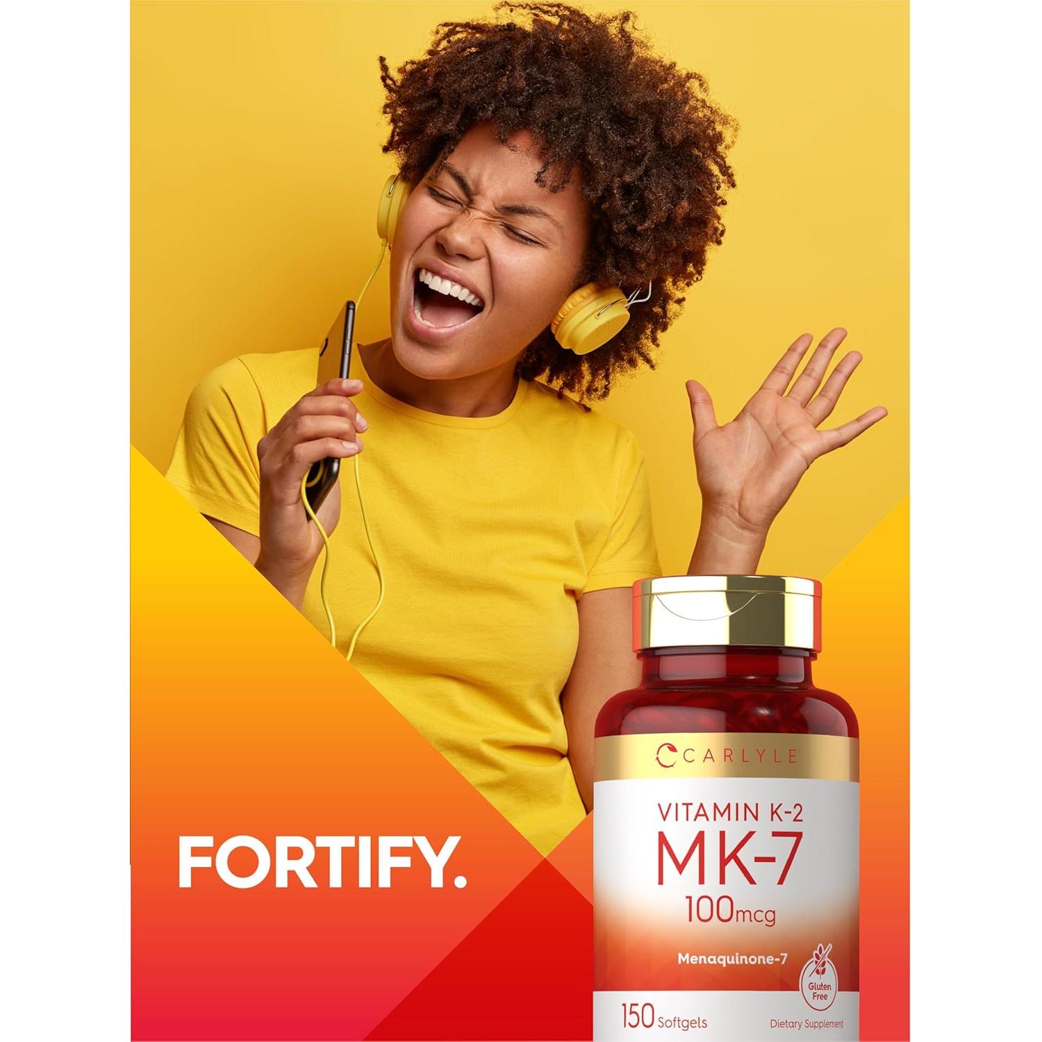 Carlyle Vitamina K2 MK7 100 mcg 150 Softgels Sin OGM Gluten