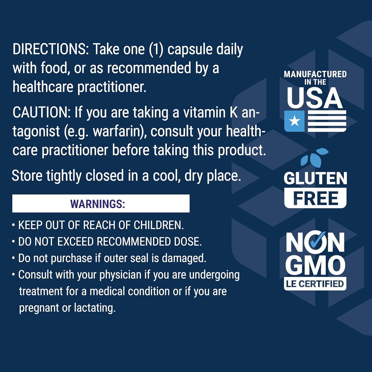 Mega Vitamina K2 Life Extension 45 mg para Huesos Fuertes - 30 Cápsulas