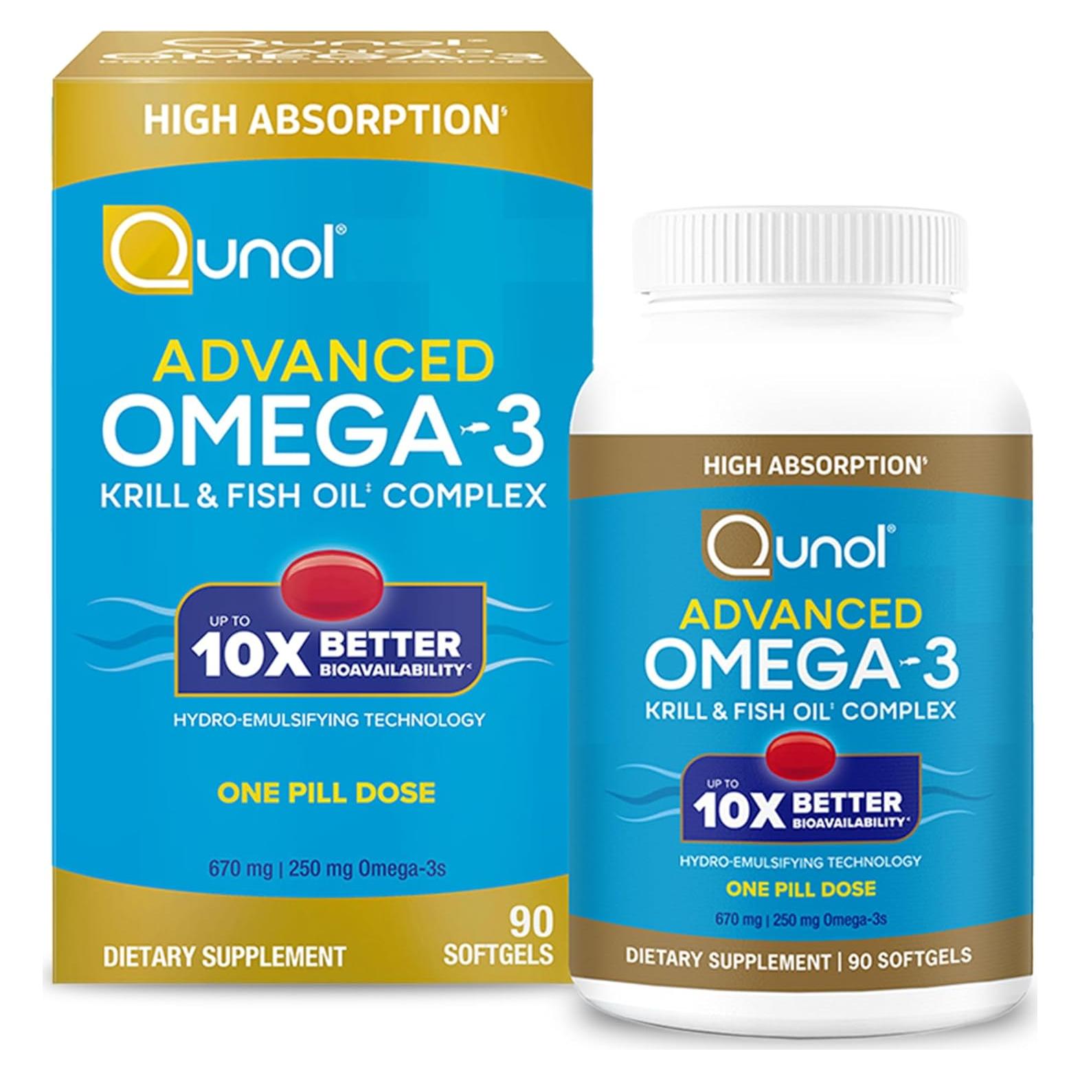 Qunol Omega 3 Avanzado 90 Cápsulas 250mg EPA DHA Salud