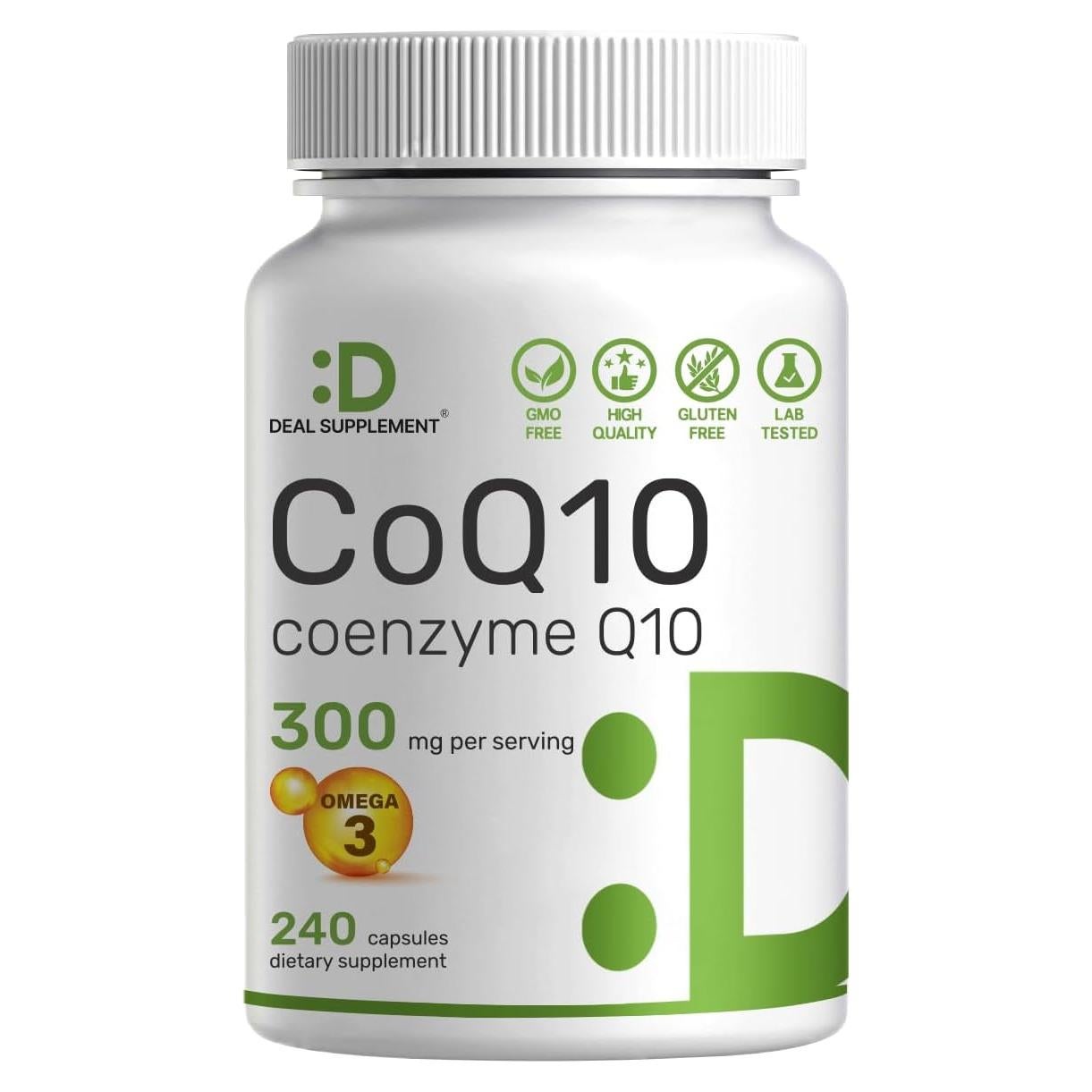 Suplemento Deal CoQ10 300mg con Omega 3 100mg 240 Cápsulas