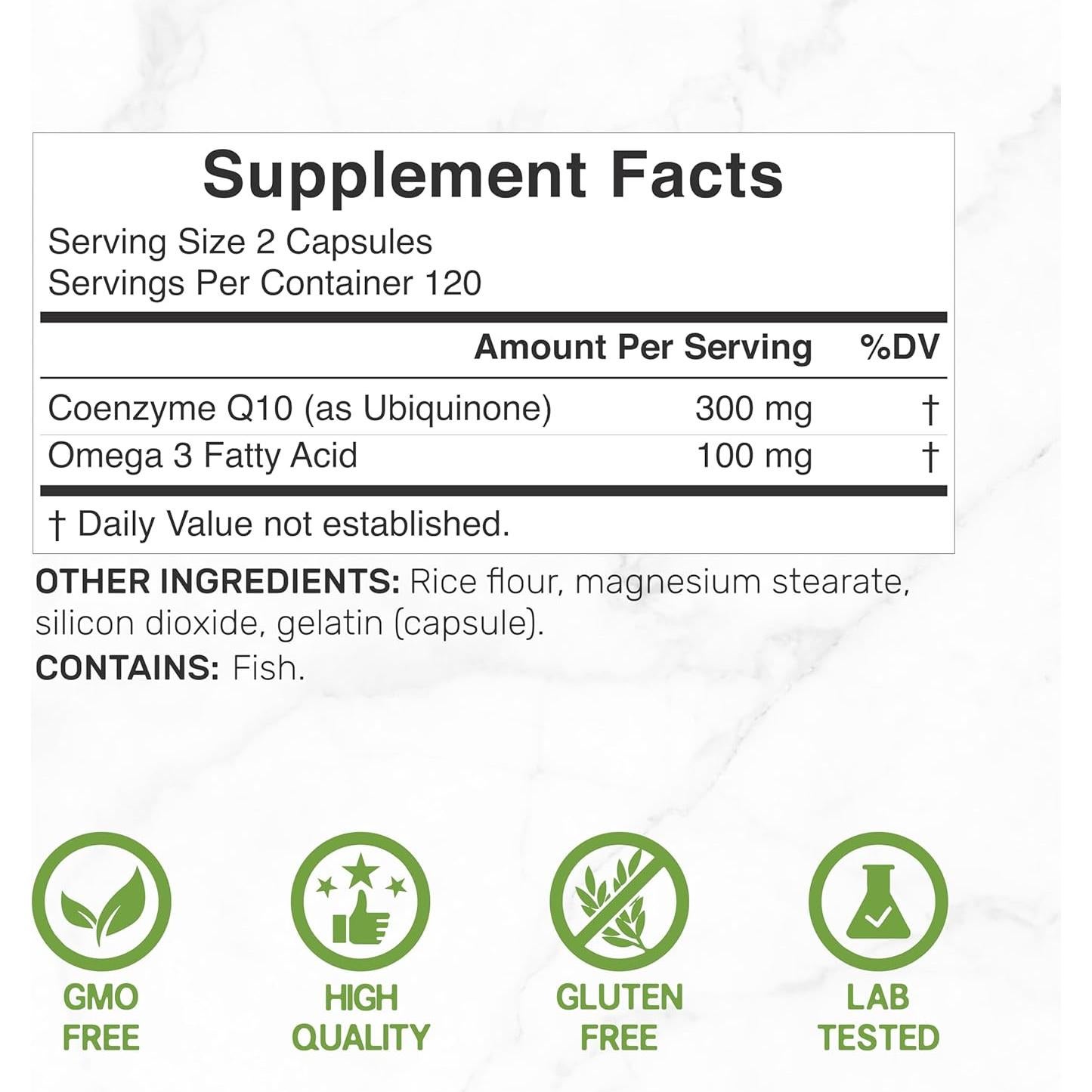 Suplemento Deal CoQ10 300mg con Omega 3 100mg 240 Cápsulas