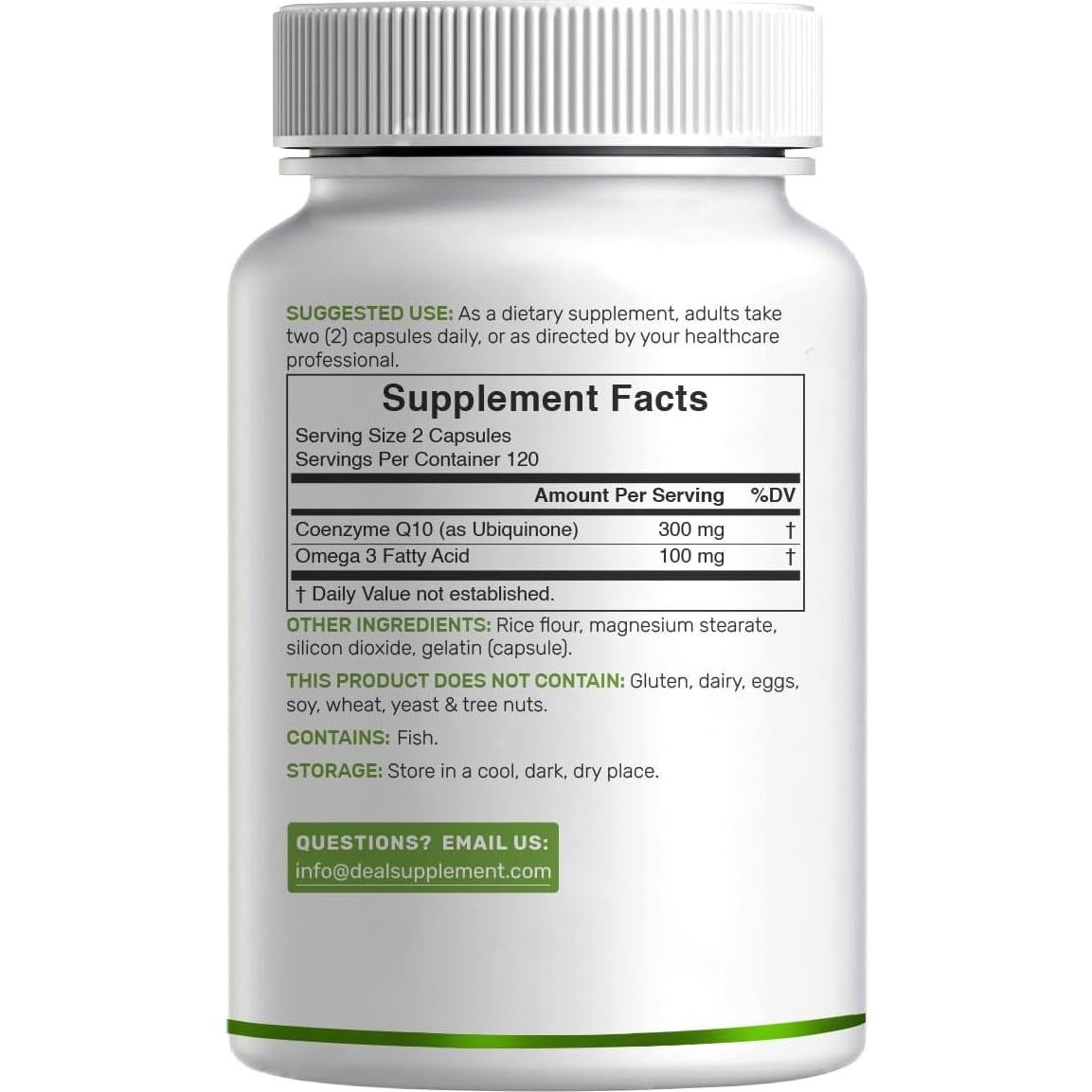 Suplemento Deal CoQ10 300mg con Omega 3 100mg 240 Cápsulas
