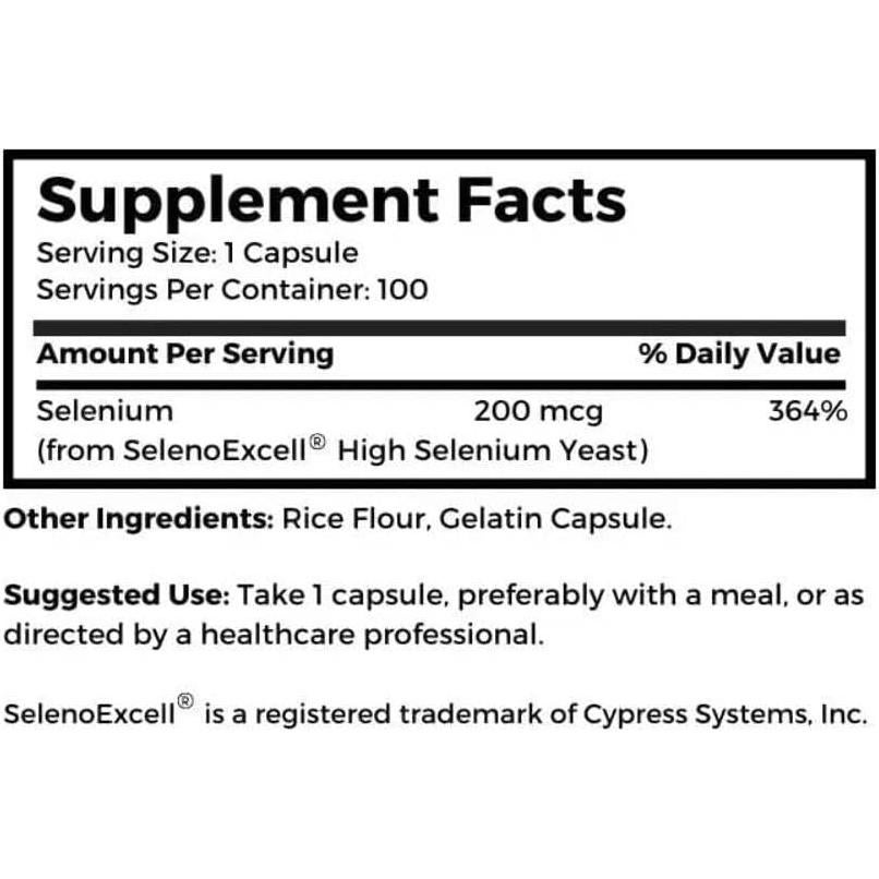 Suplemento de Selenio SelenoExcell Dr. Clark 200 mcg 100 Cápsulas