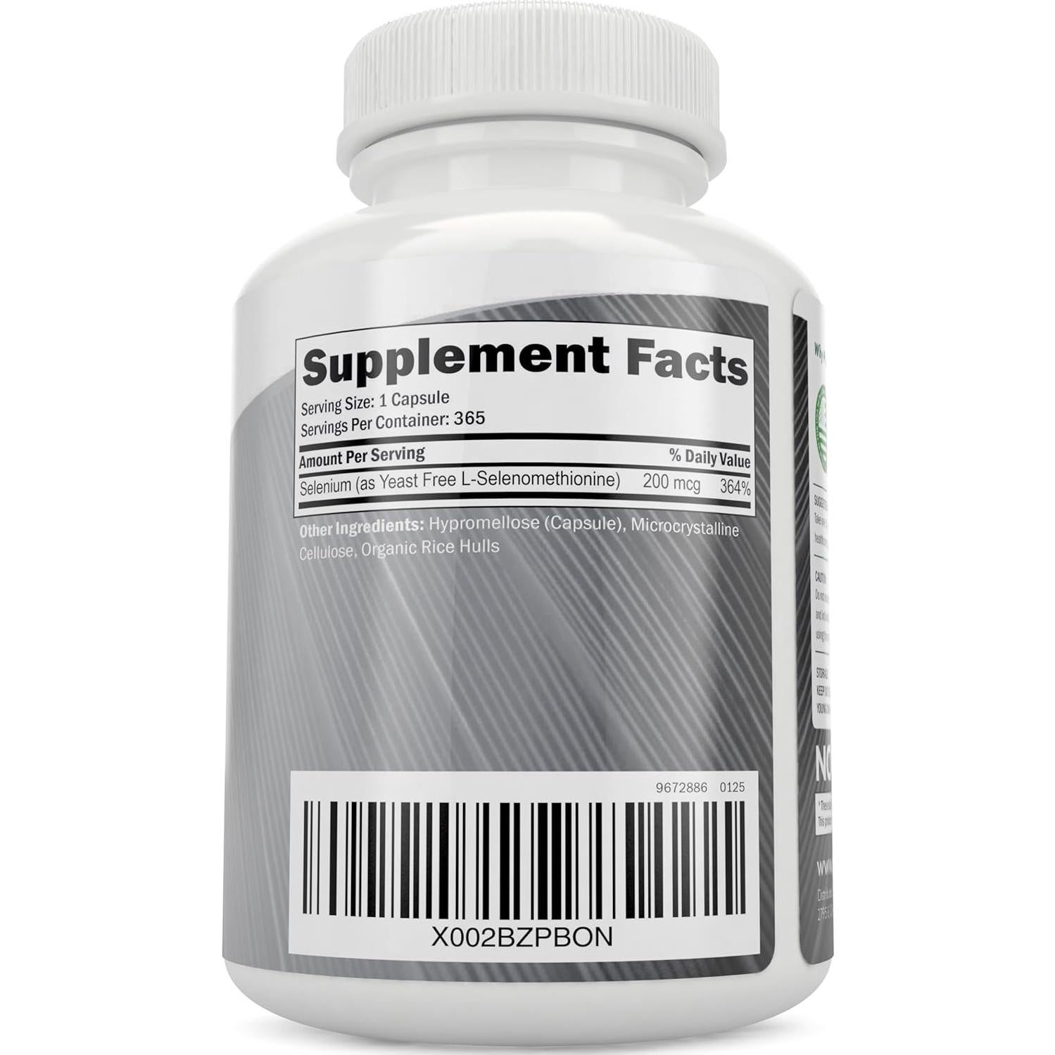 Selenio 200mcg Purely Holistic - 365 Cápsulas Veganas Antioxidante