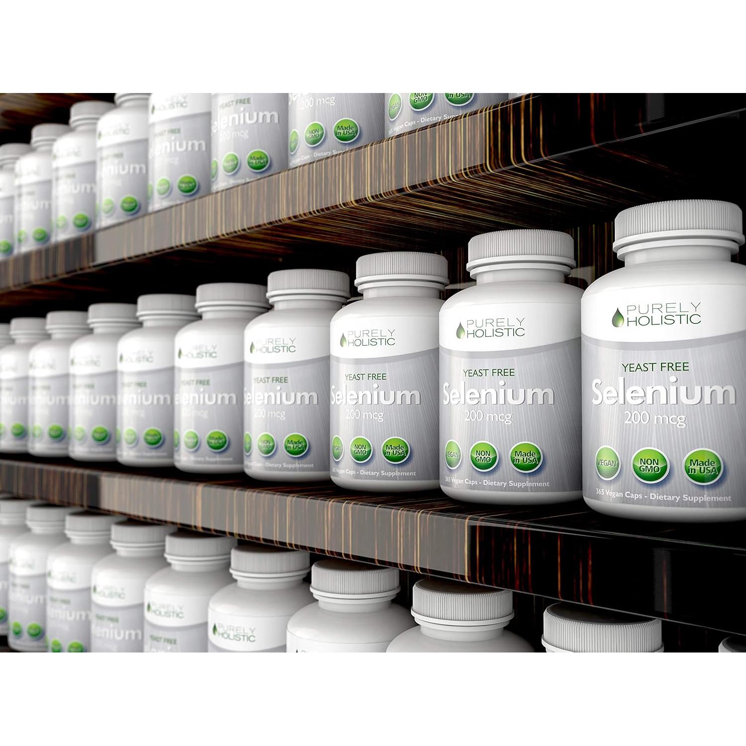 Selenio 200mcg Purely Holistic - 365 Cápsulas Veganas Antioxidante