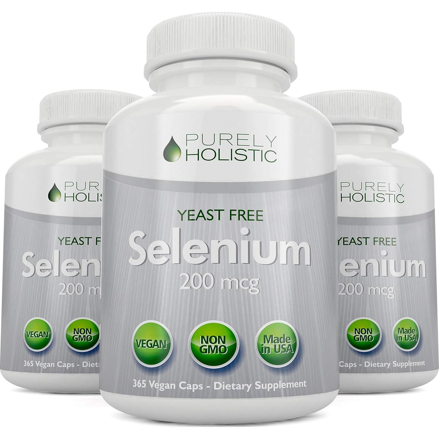 Selenio 200mcg Purely Holistic - 365 Cápsulas Veganas Antioxidante